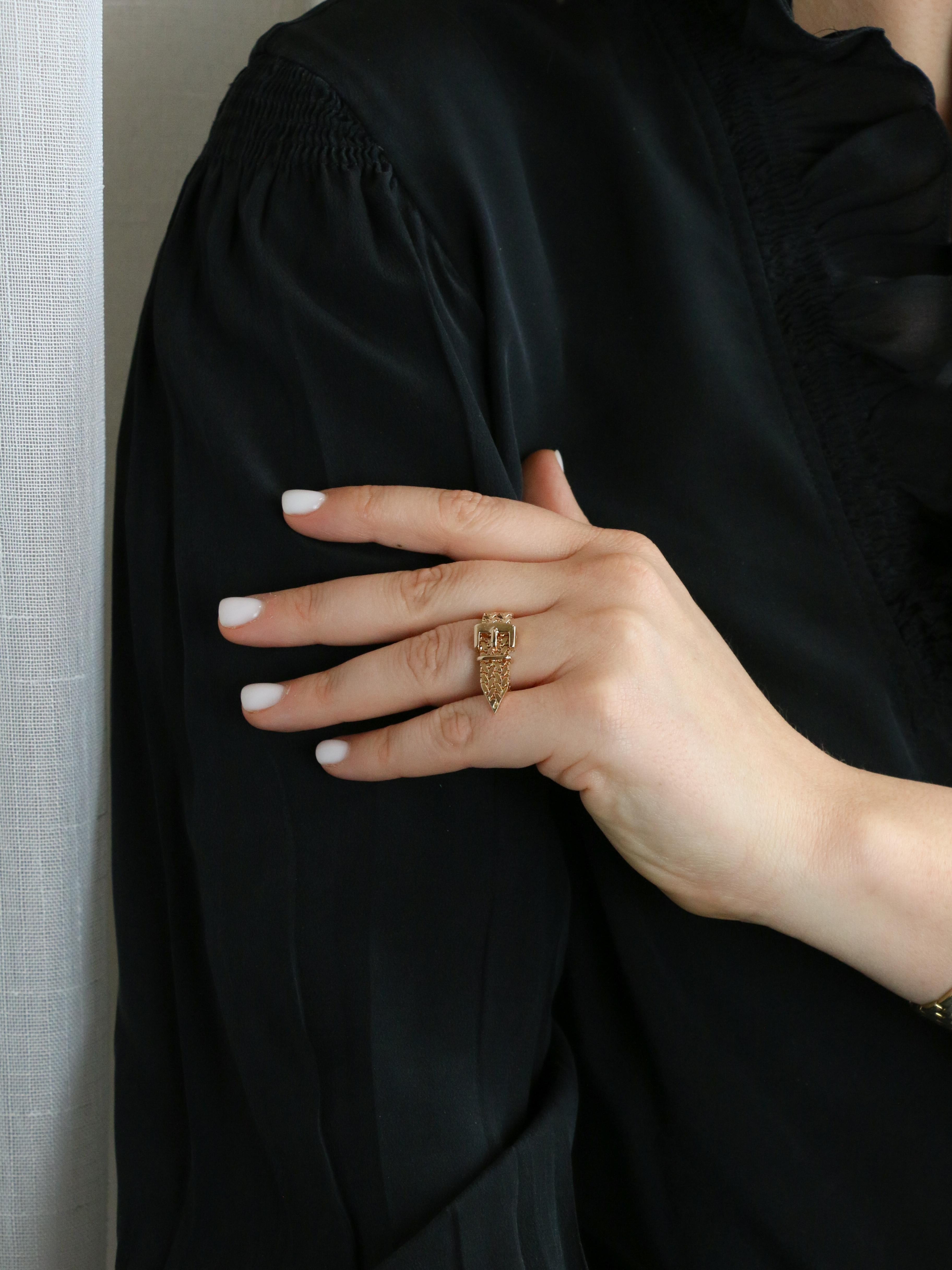 Bague vintage ceinture or jaune