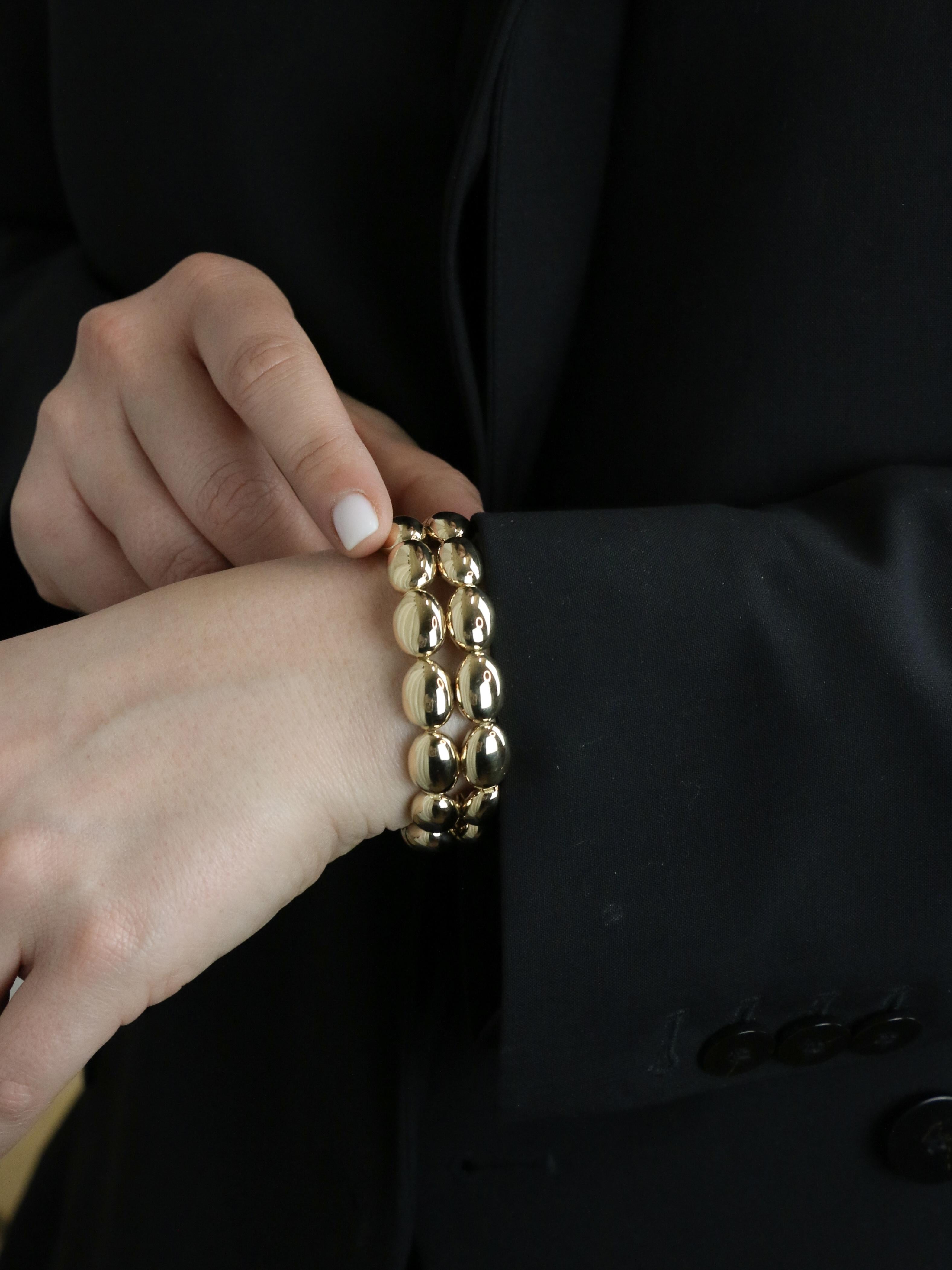 CHAUMET Bracelet jonc vintage Magellan double rang or jaune