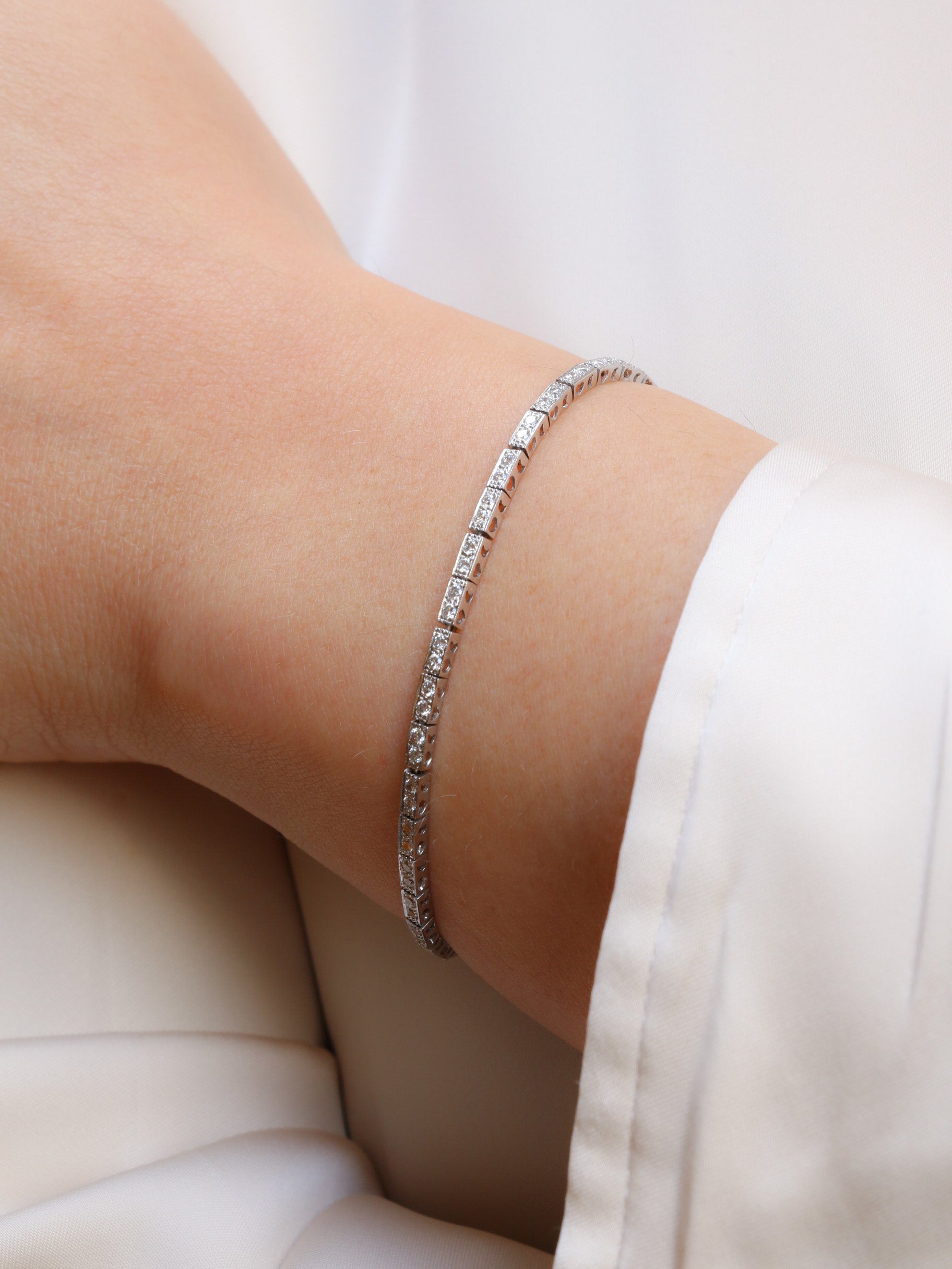 Bracelet vintage ligne de diamants