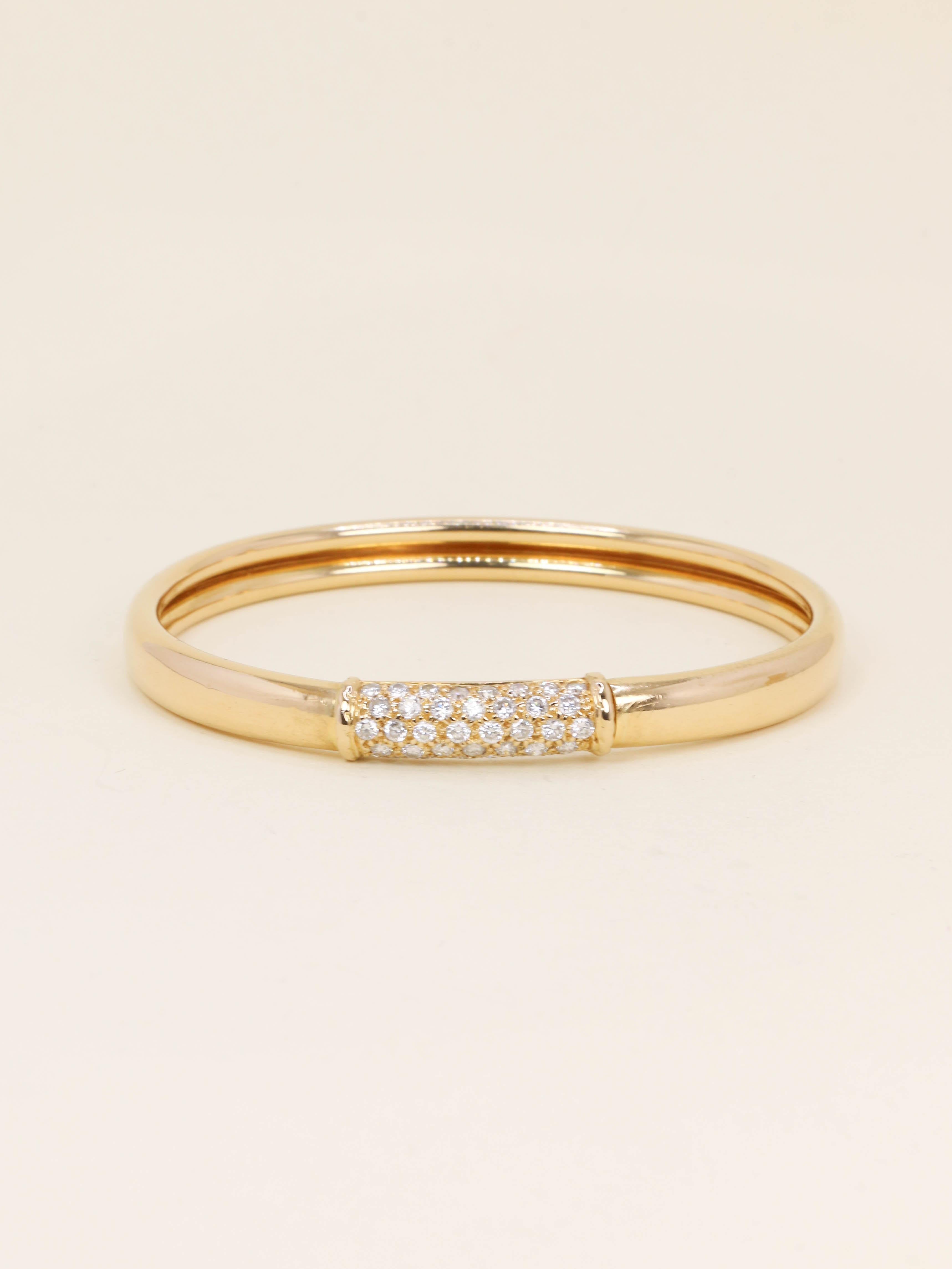 VAN CLEEF & ARPELS Bracelet jonc Philippine or jaune diamants