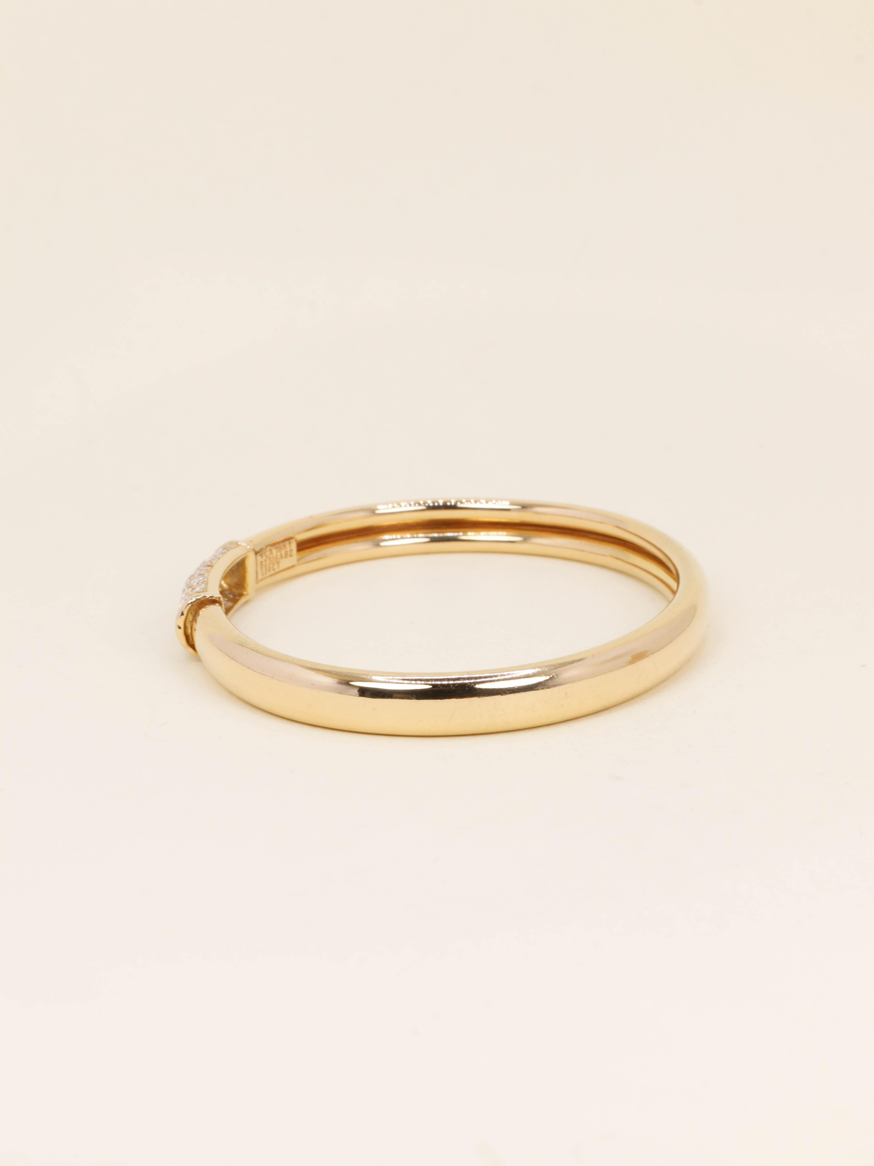 VAN CLEEF & ARPELS Bracelet jonc Philippine or jaune diamants