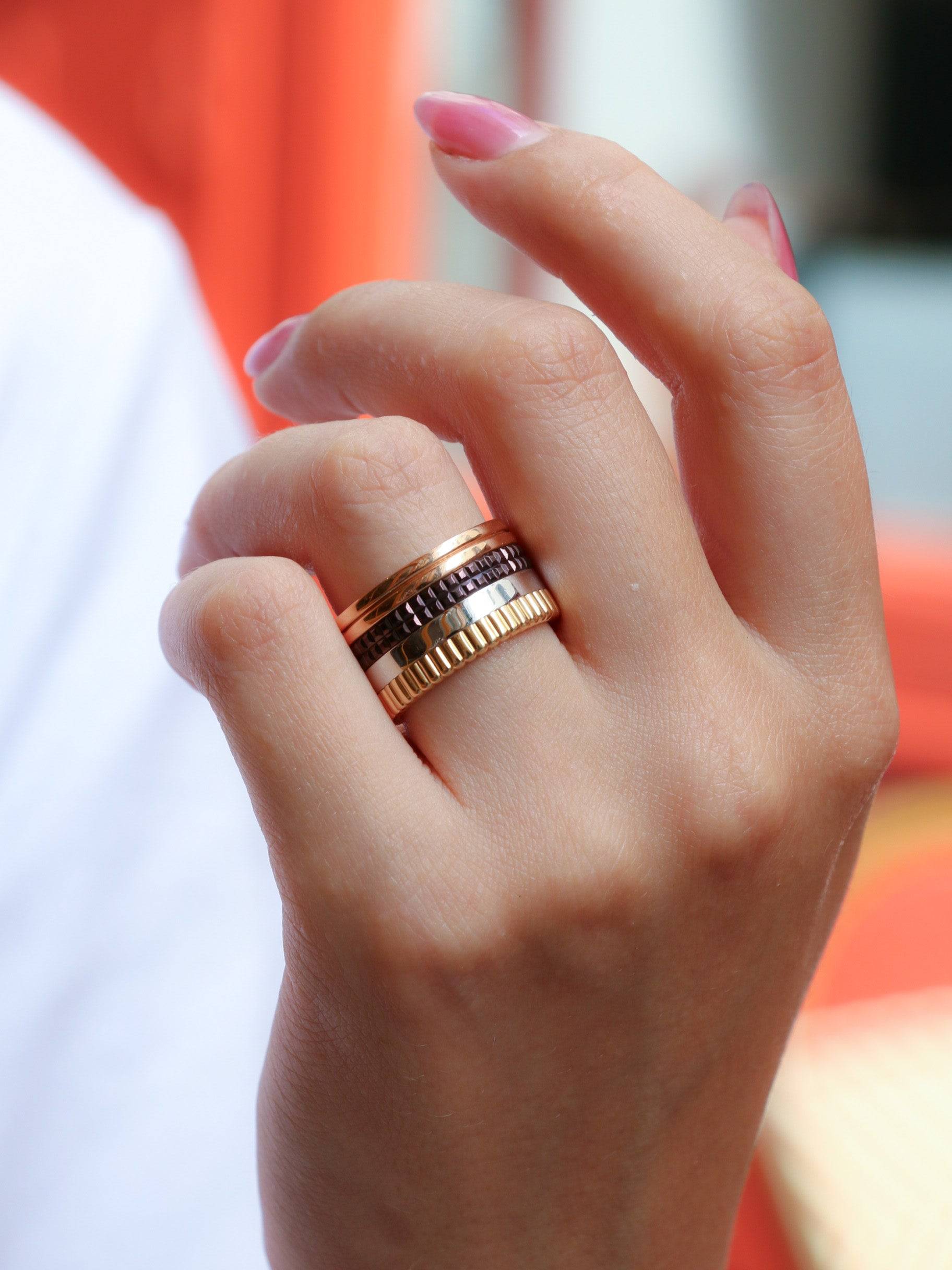 Bague Boucheron Quatre Classique Large 3 ors PVD marron