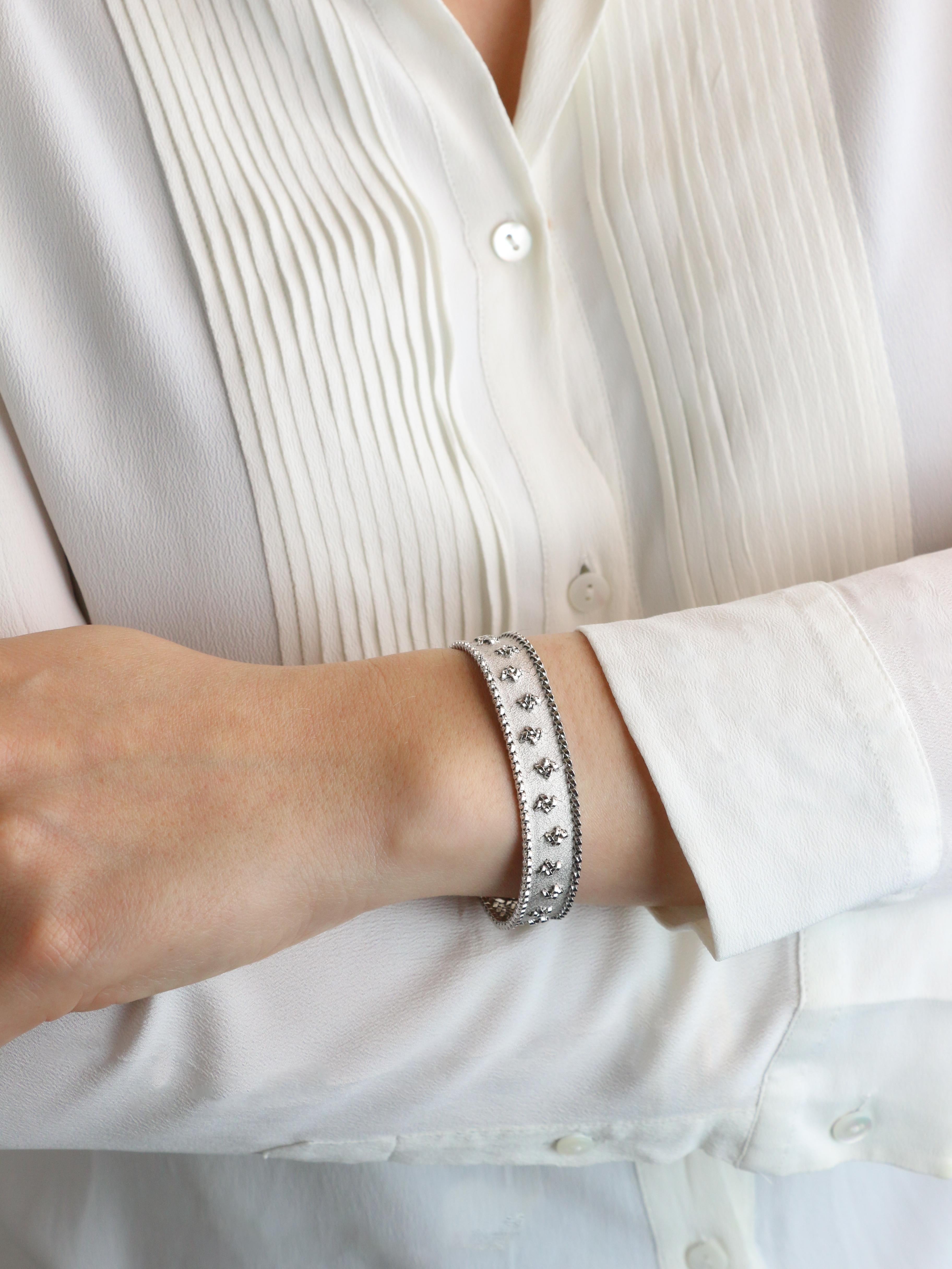 Bracelet maille polonaise or blanc
