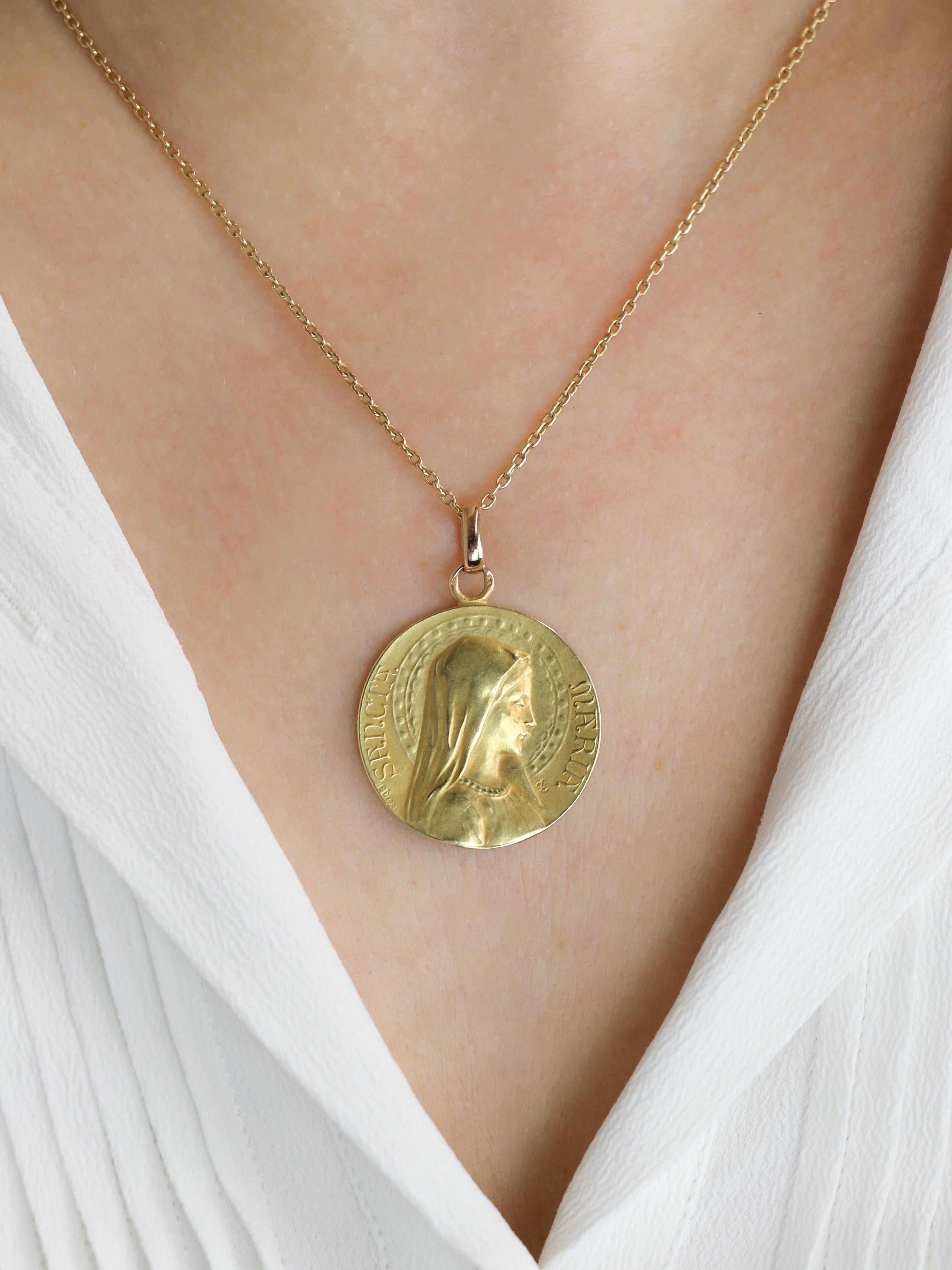 DROPSY Médaille Art Nouveau Sancta Maria or jaune