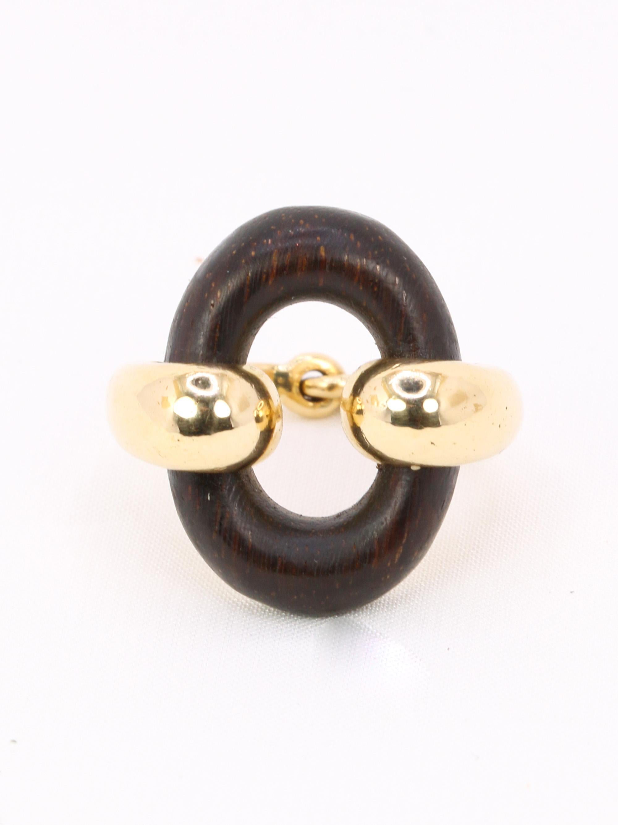 GAETAN DE PERCIN Bague or jaune bois d'amourette