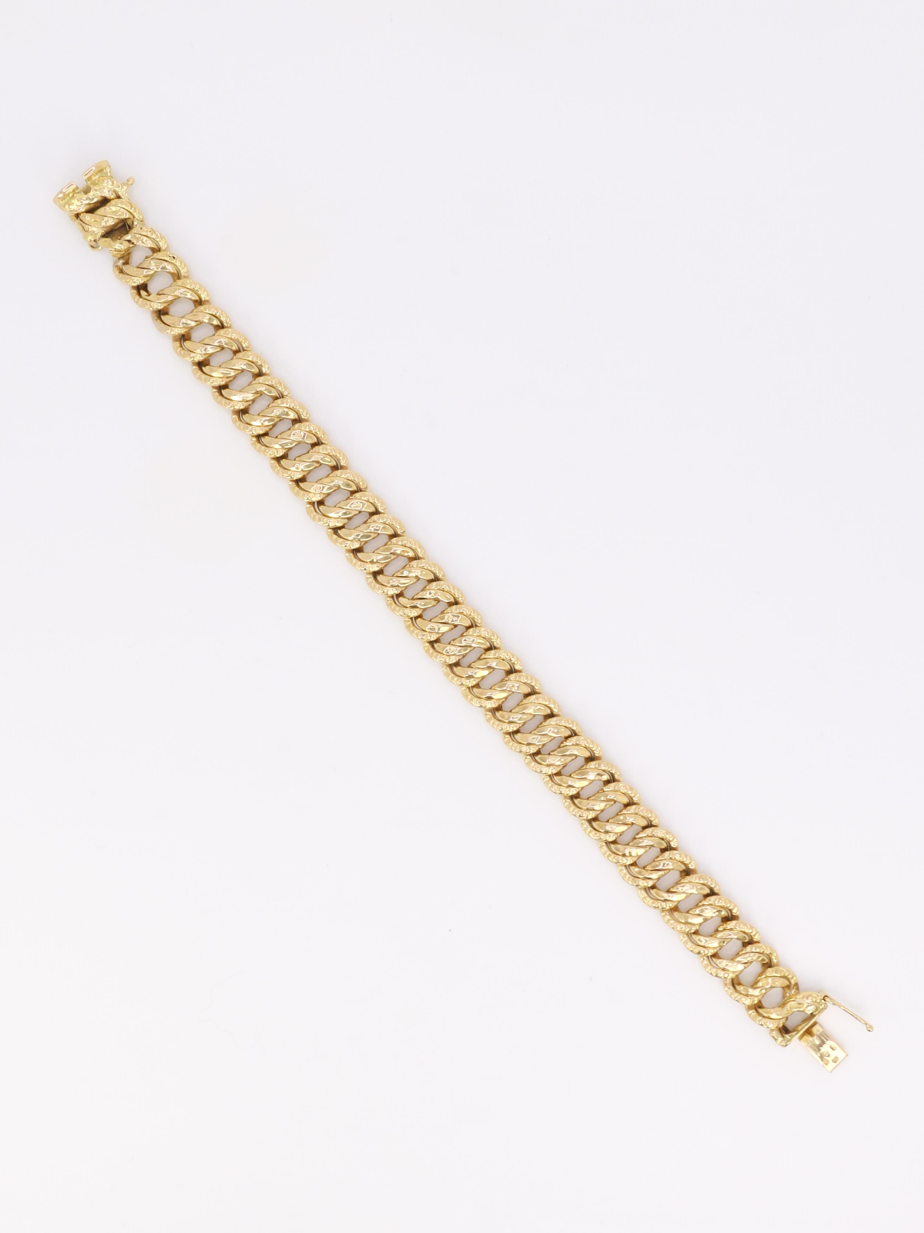 Bracelet maille américaine or jaune 1,2 cm