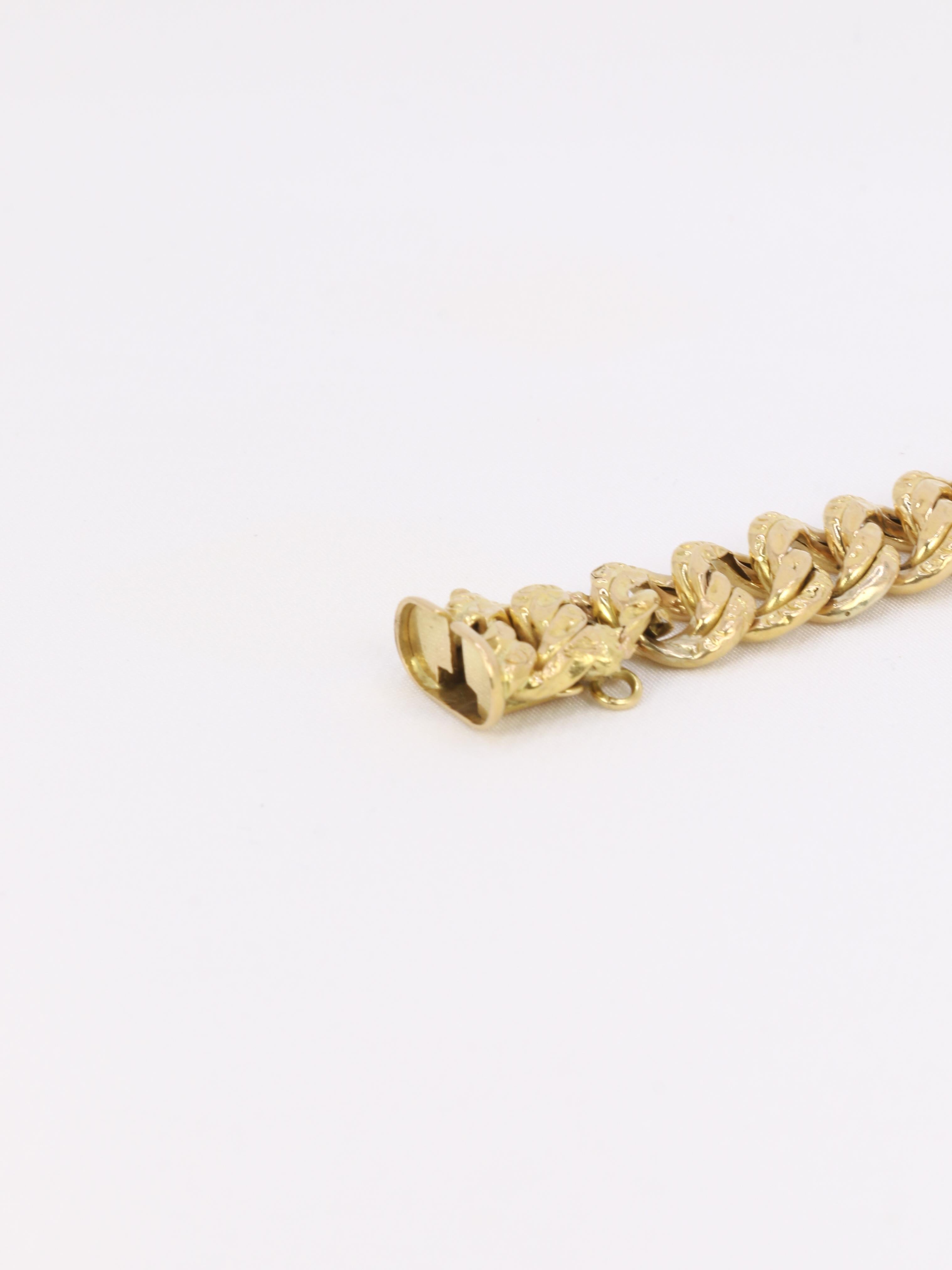 Bracelet maille américaine or jaune 1,2 cm
