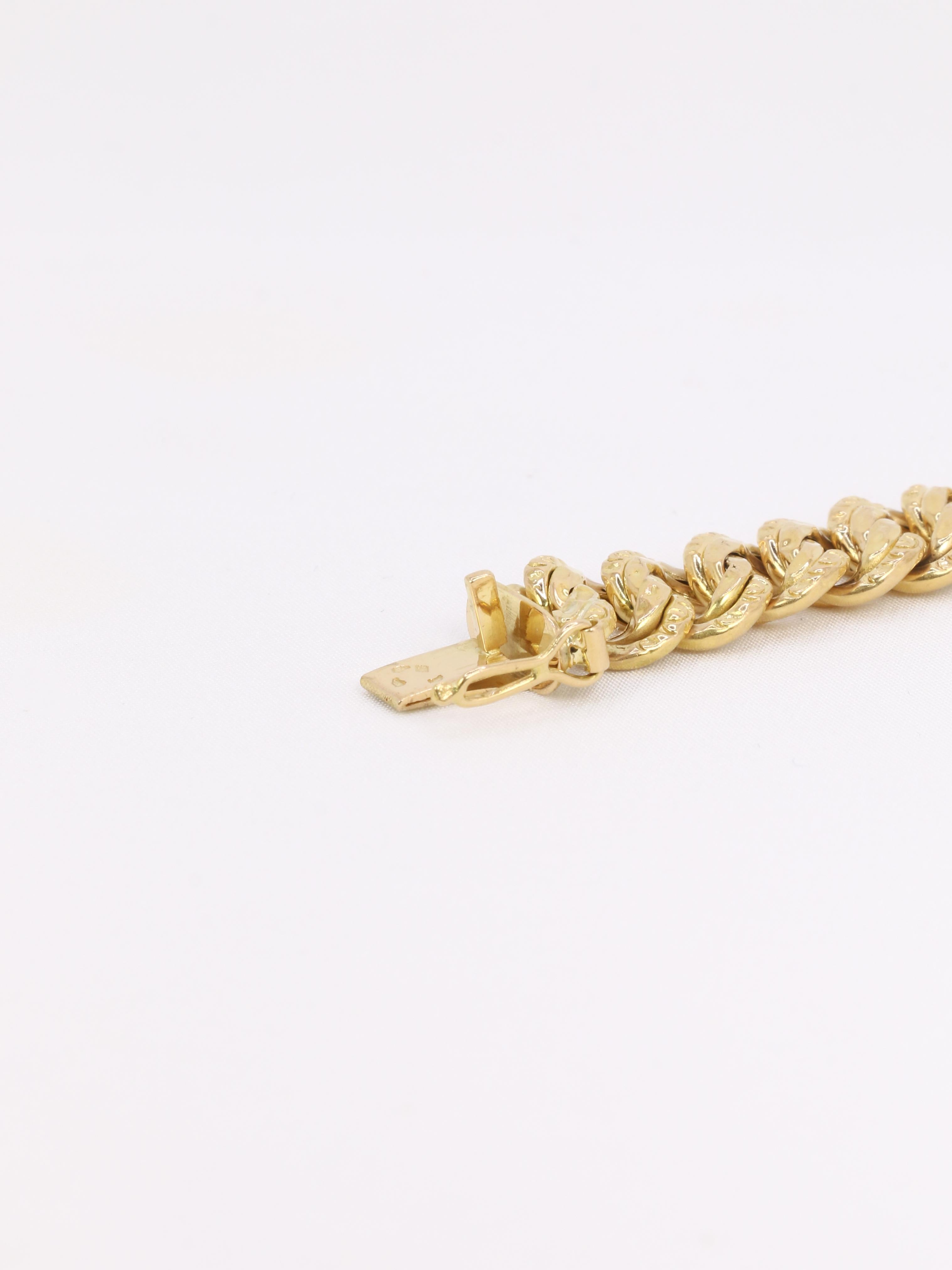 Bracelet maille américaine or jaune 1,2 cm