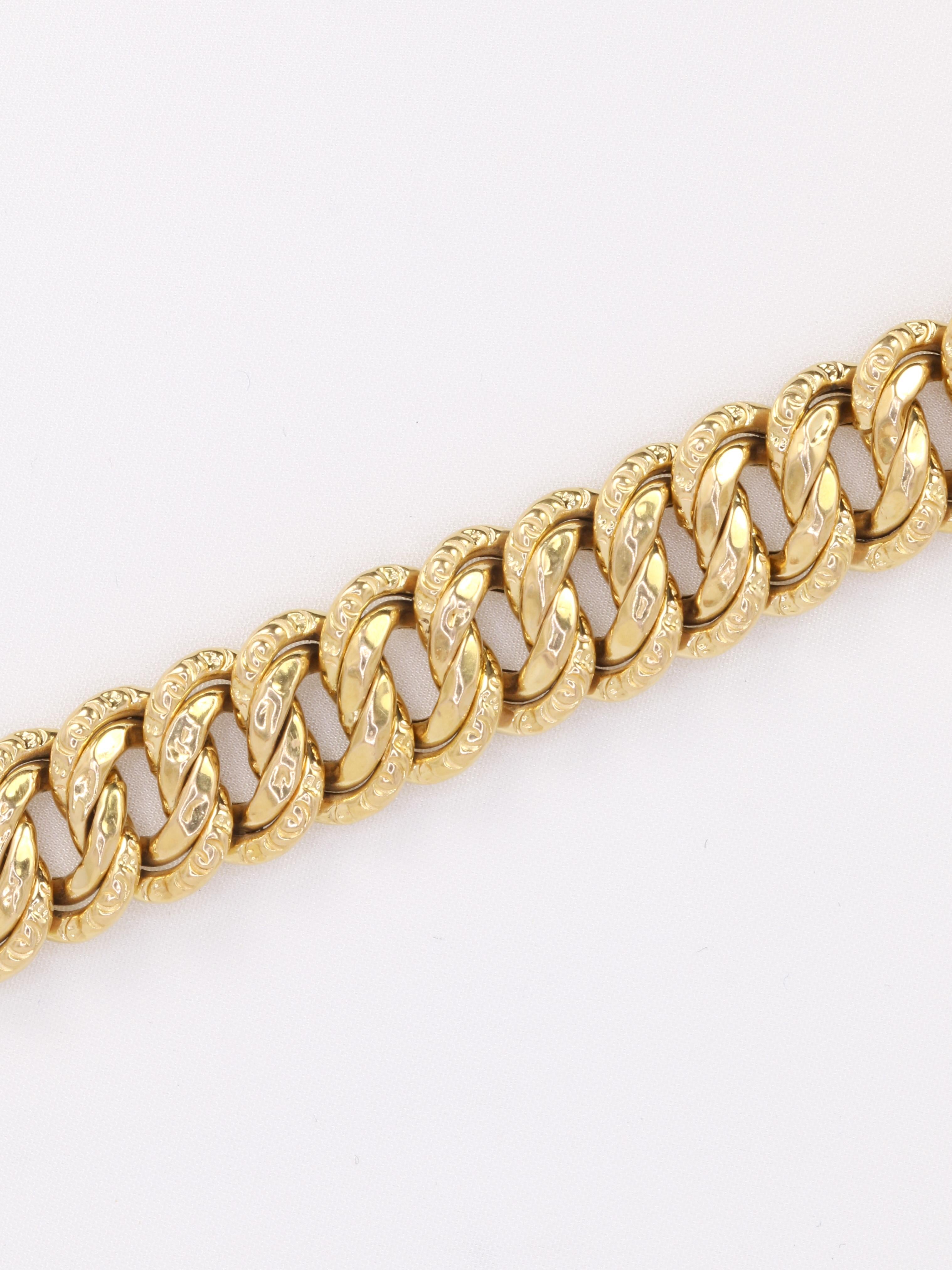 Bracelet maille américaine or jaune 1,2 cm