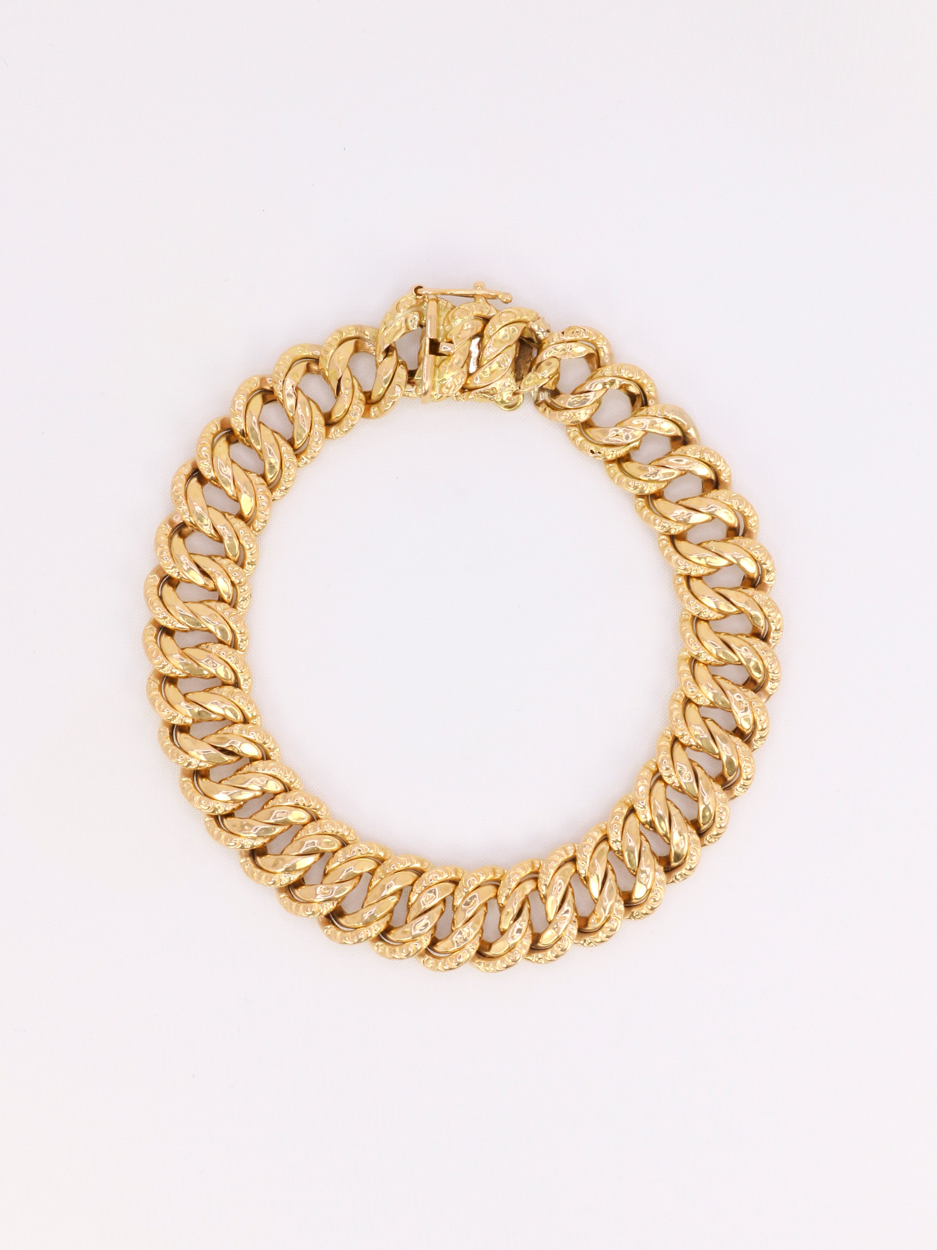 Bracelet maille américaine or jaune 1,2 cm