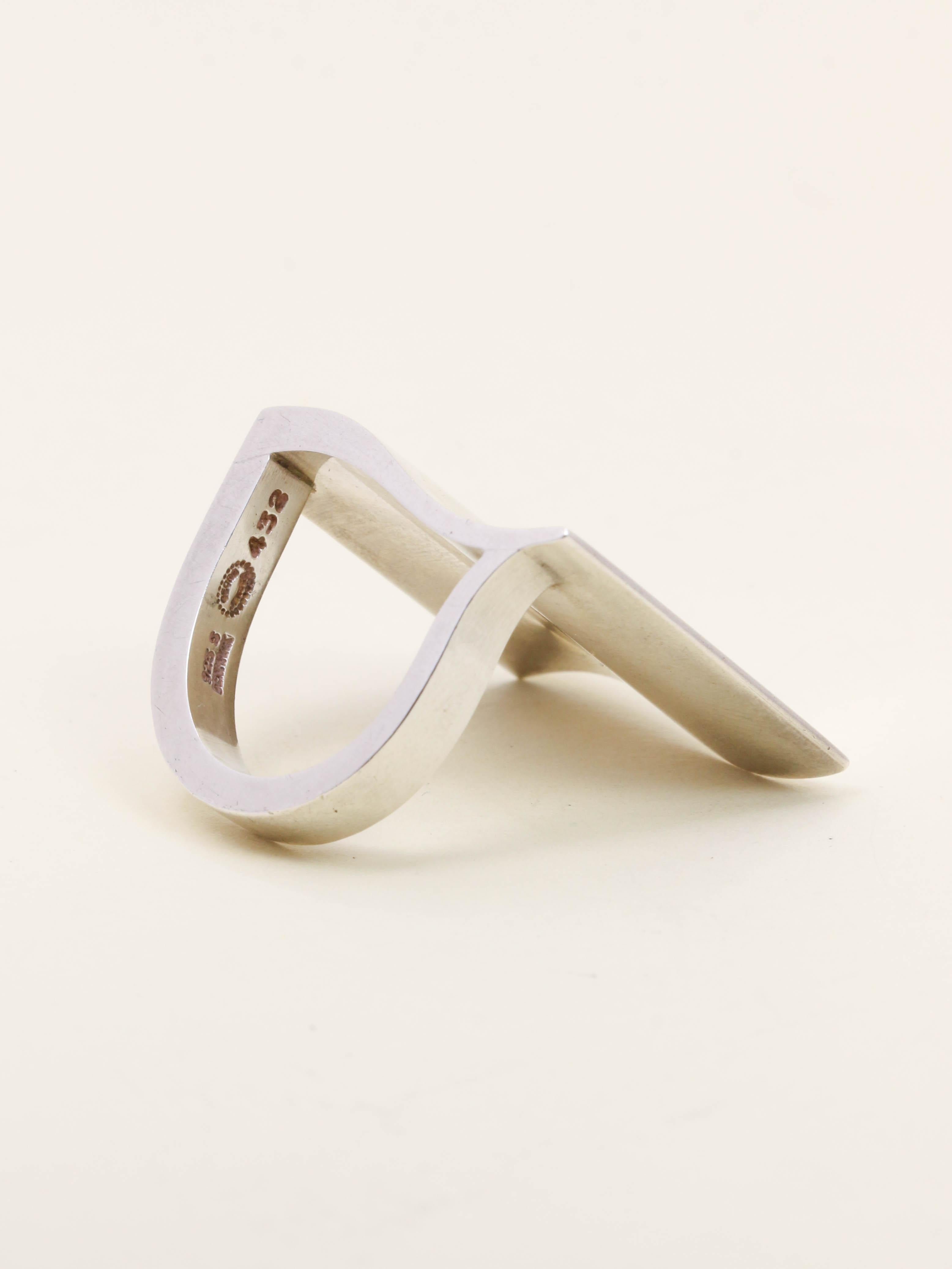 GEORG JENSEN Bague moderniste vague argent
