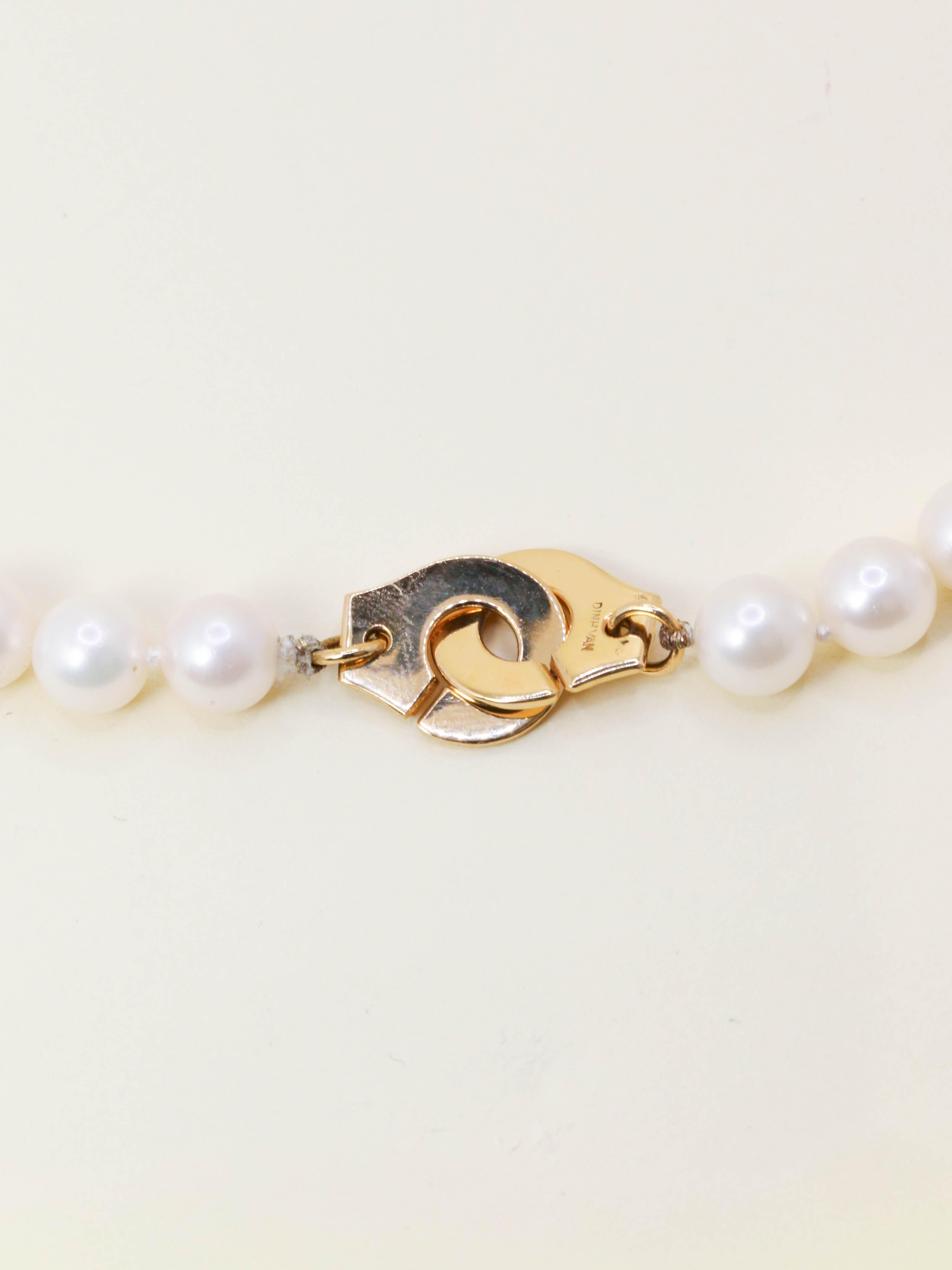 DINH VAN Collier menottes R10 perles  & lapis lazuli