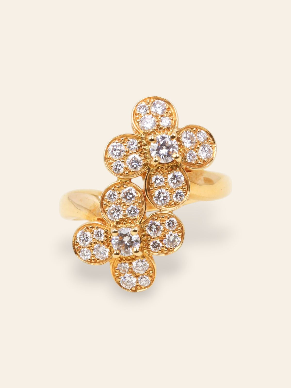 VAN CLEEF & ARPELS Bague double trèfle or jaune diamants