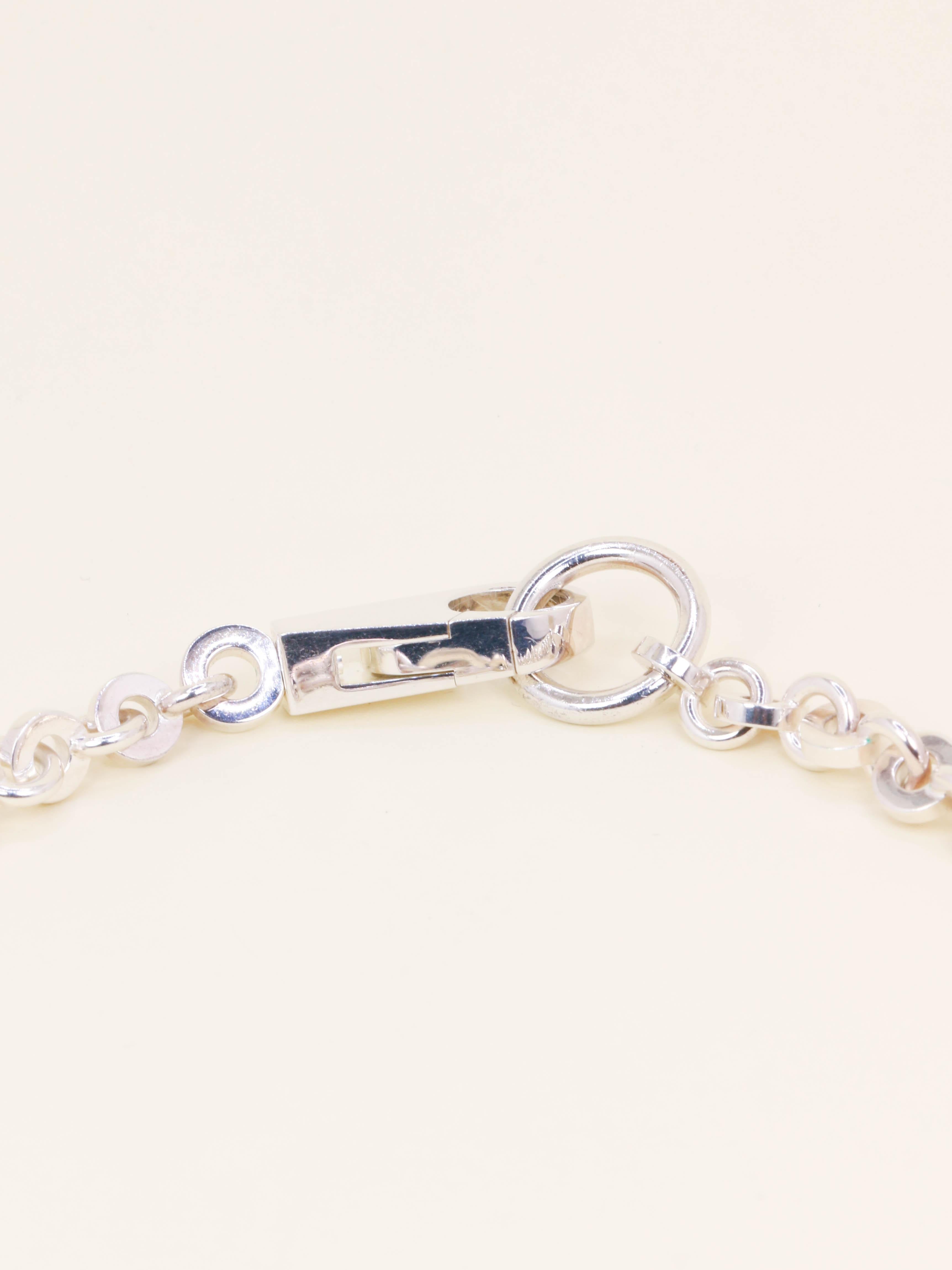 HERMES Collier ras du cou Voltige argent