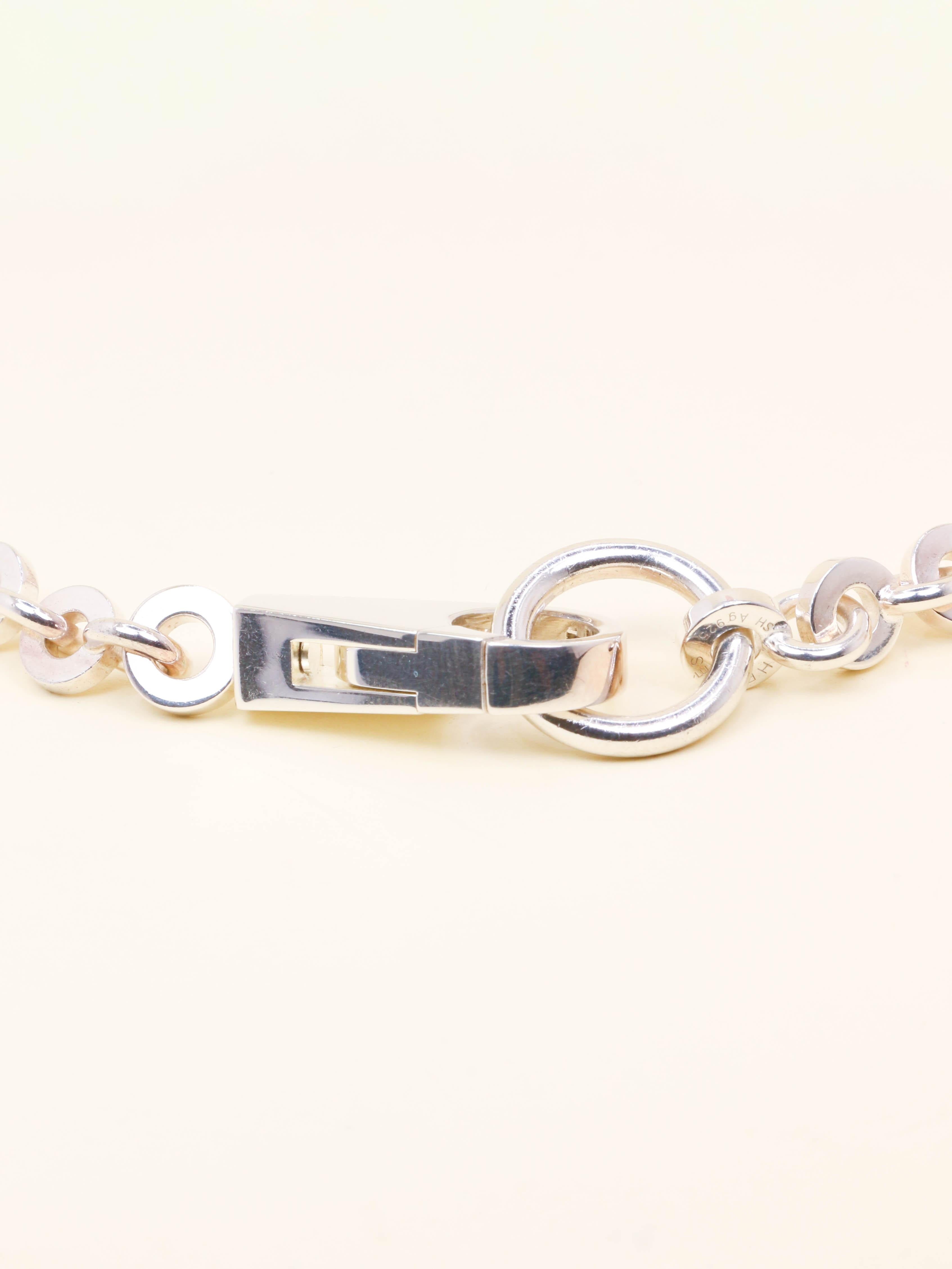 HERMES Collier ras du cou Voltige argent