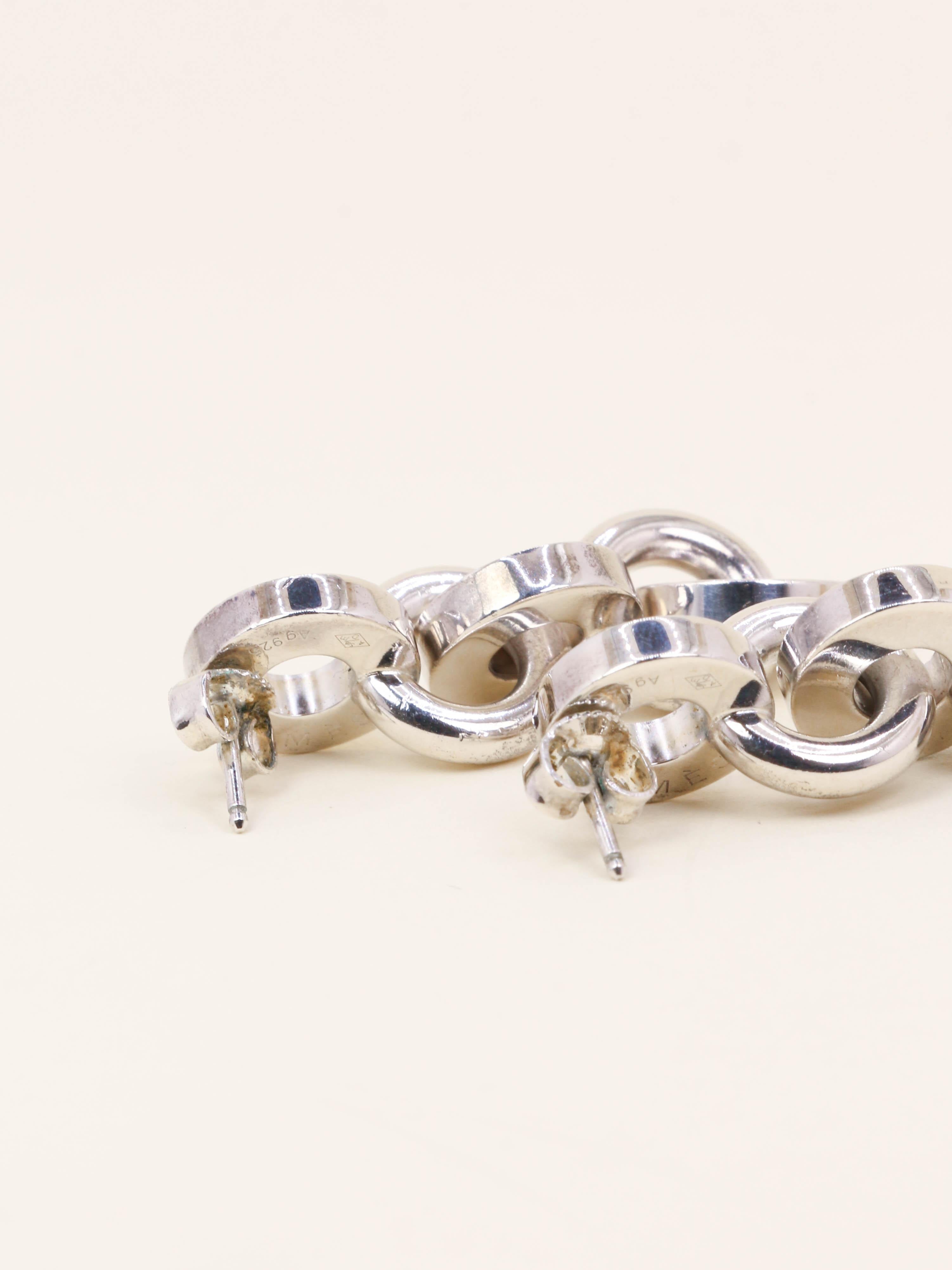 HERMES Boucles d'oreilles Voltige Argent