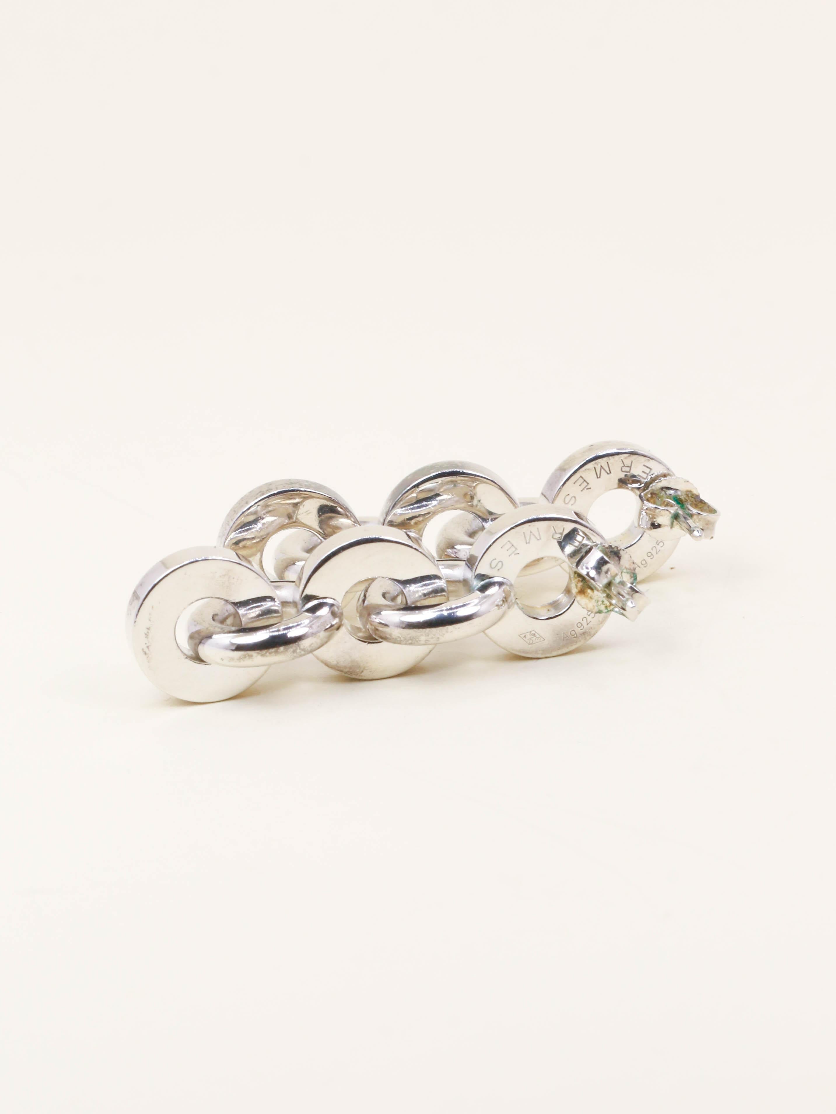 HERMES Boucles d'oreilles Voltige Argent