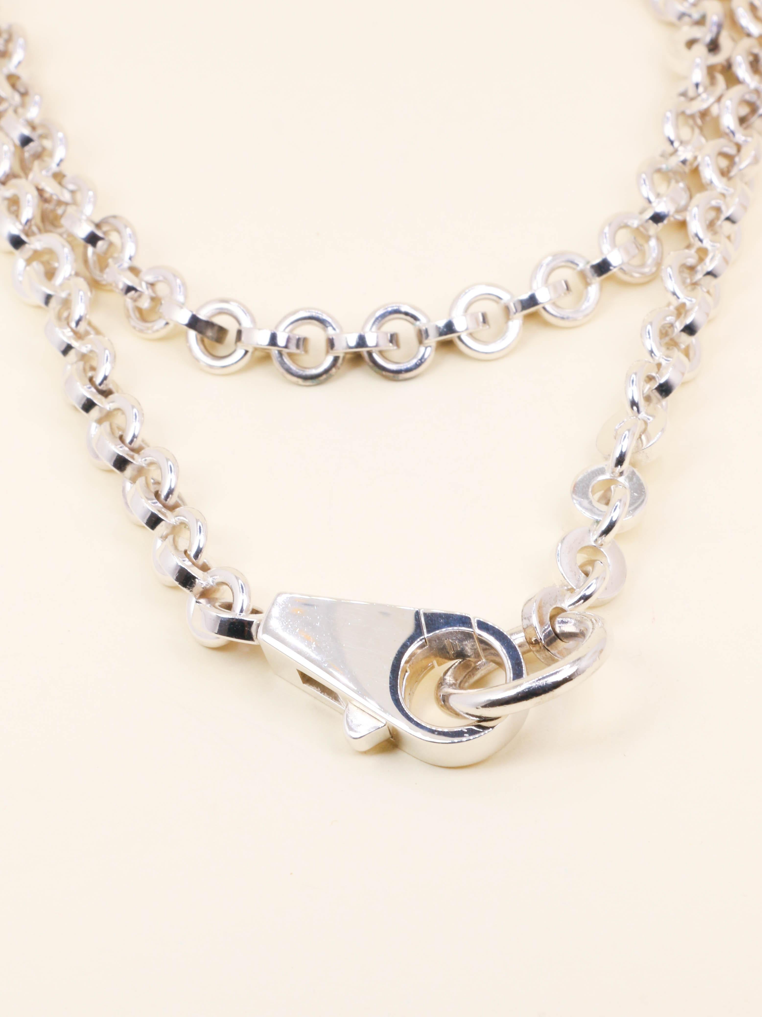 HERMES Sautoir Voltige Argent