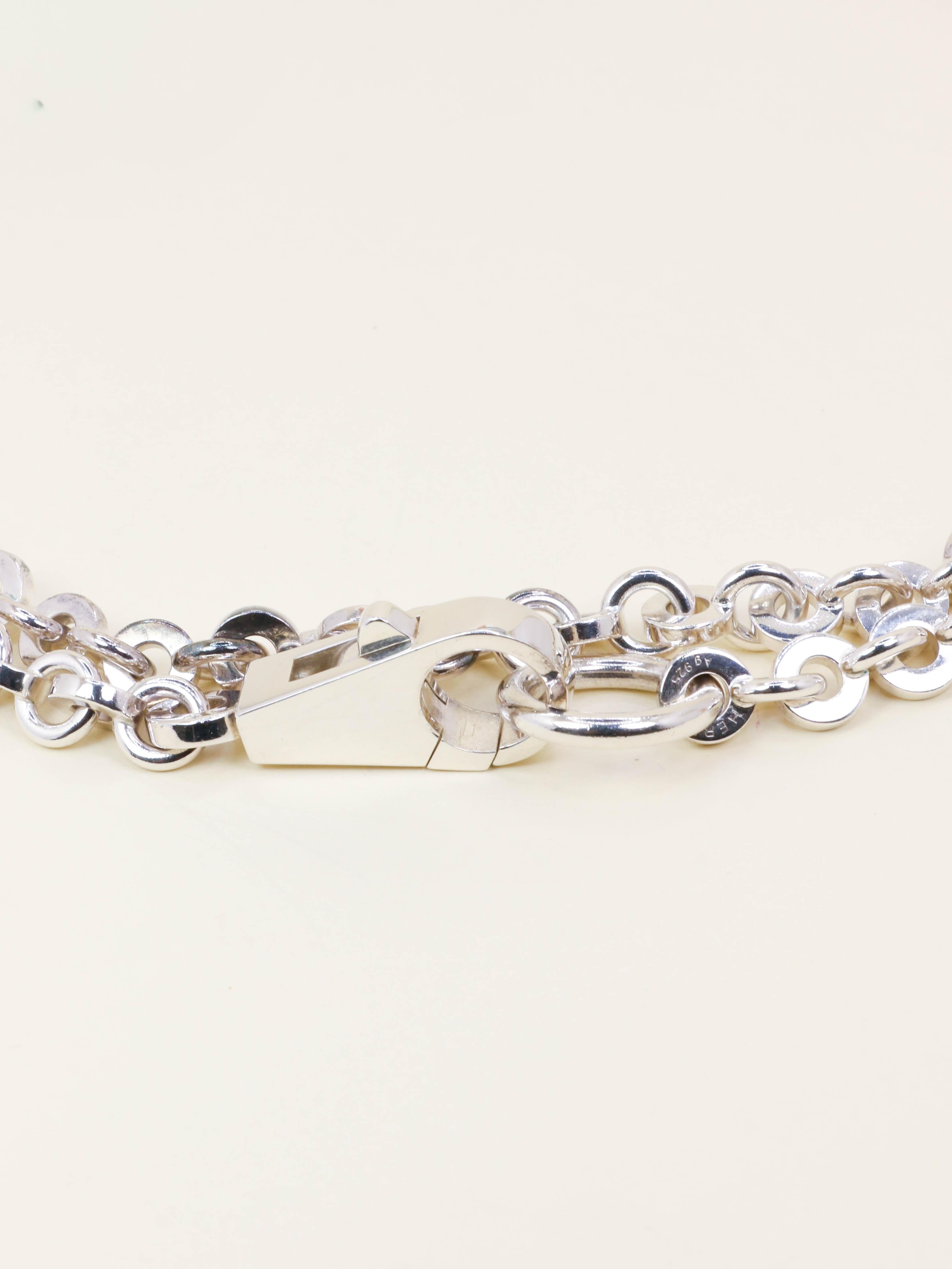 HERMES Sautoir Voltige Argent