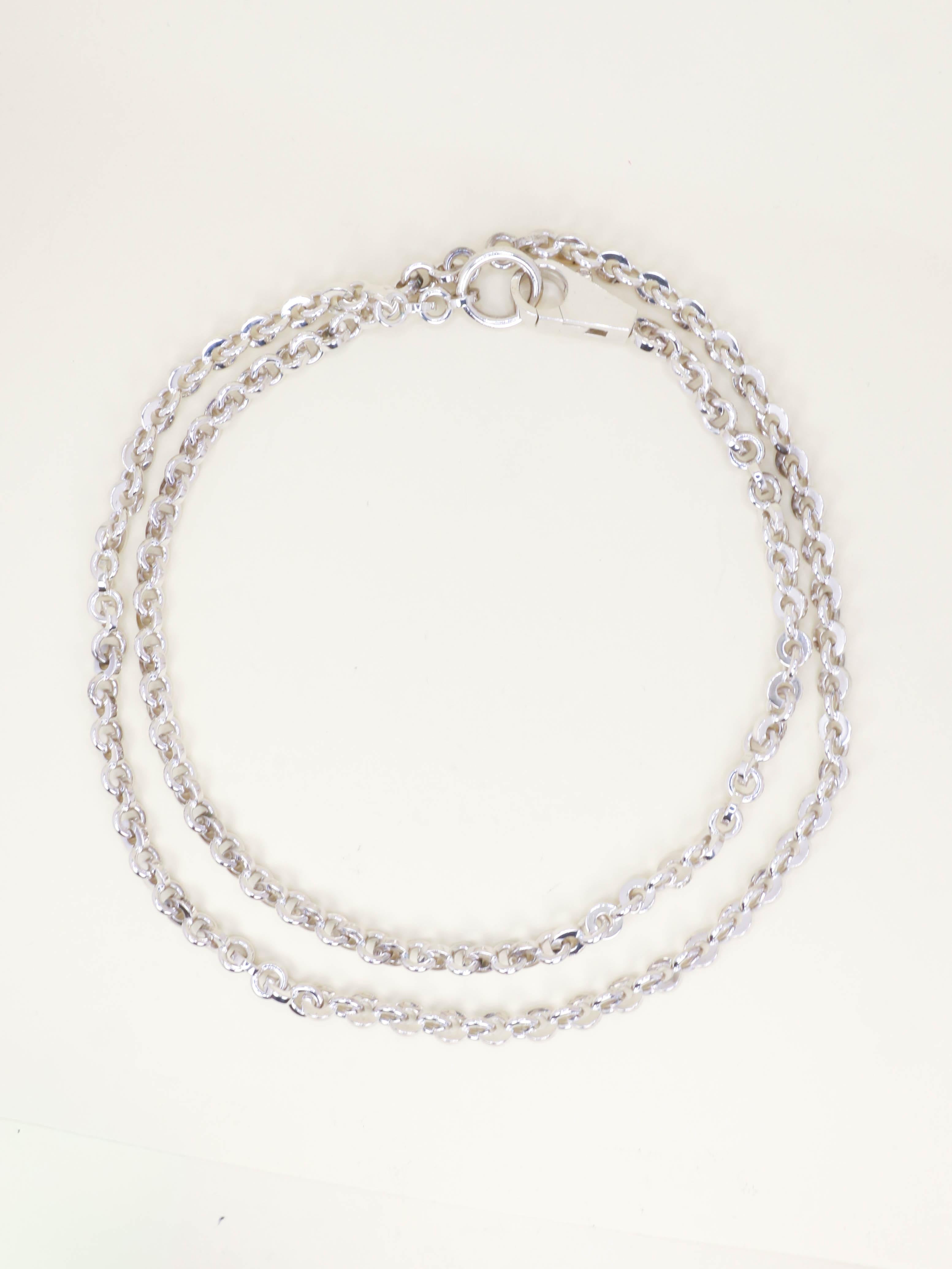 HERMES Sautoir Voltige Argent