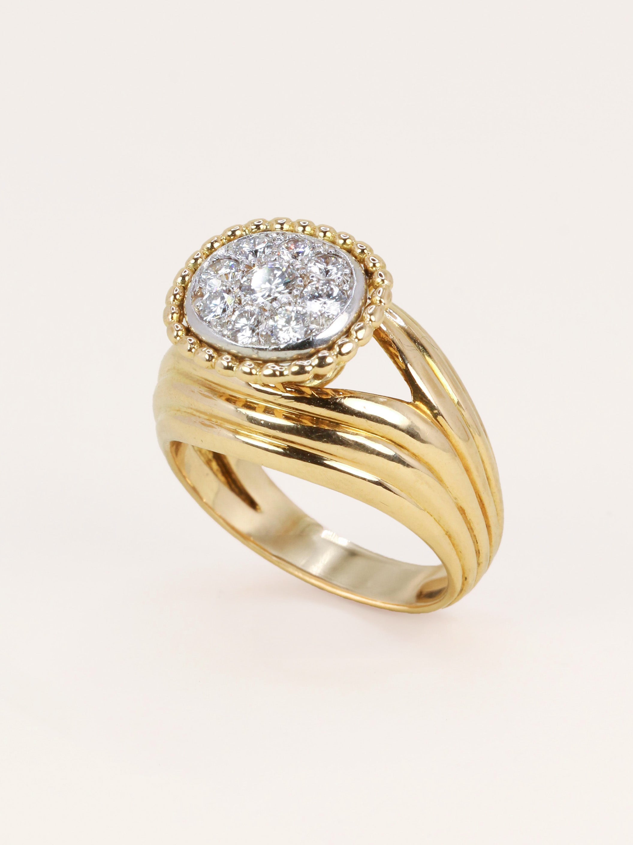 CARTIER Bague vintage diamants or jaune