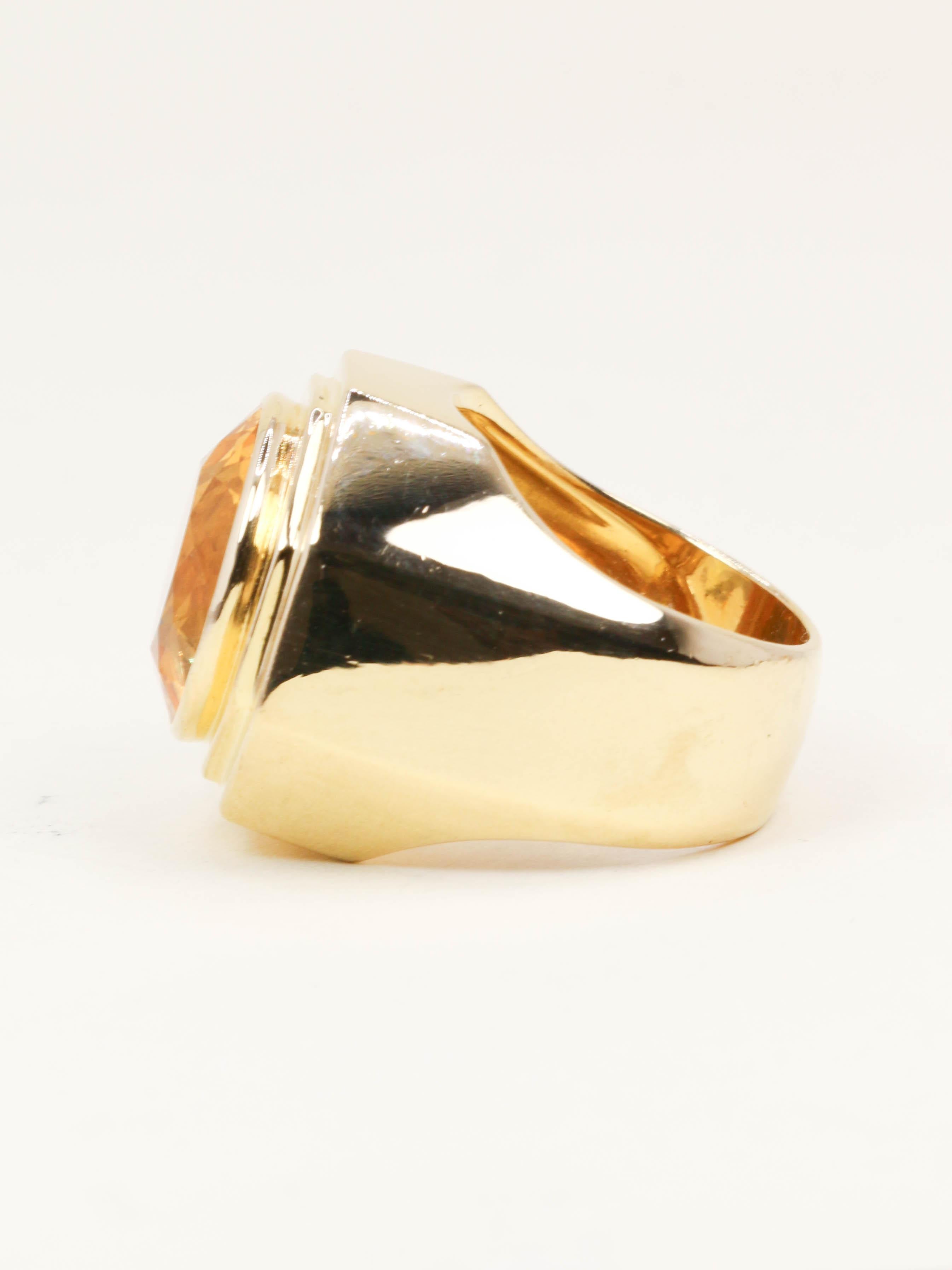 FRED Bague chevaliere or jaune citrine 7 carats
