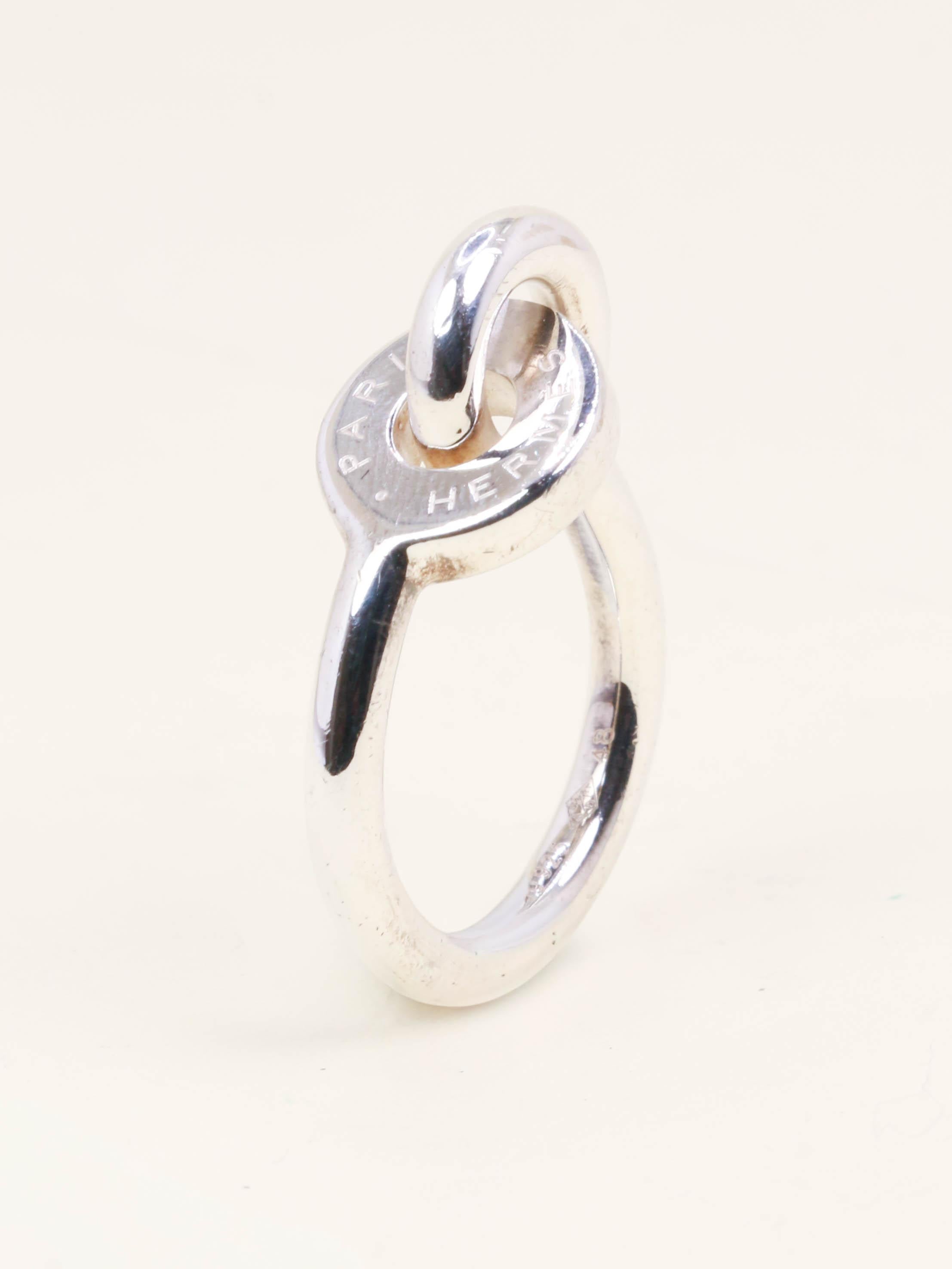 HERMES Bague Voltige argent