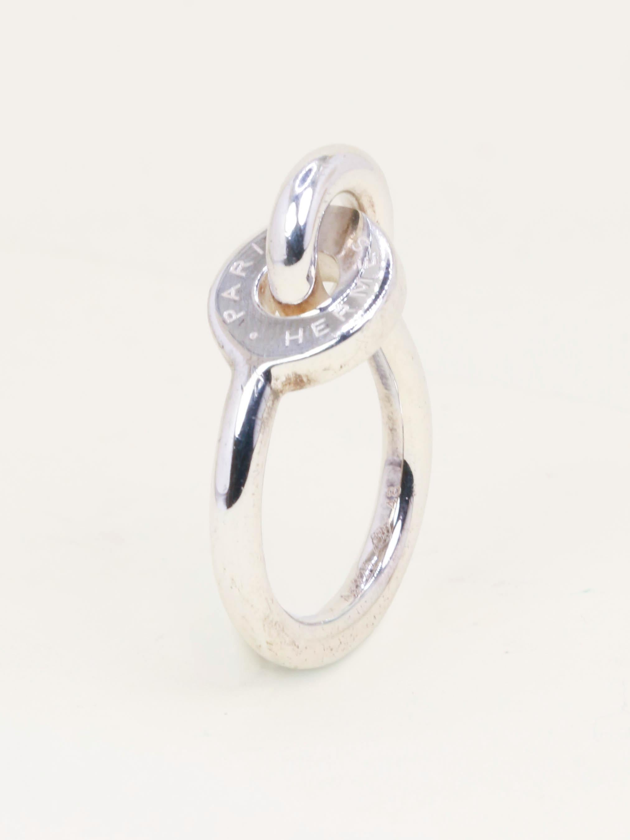 HERMES Bague Voltige argent