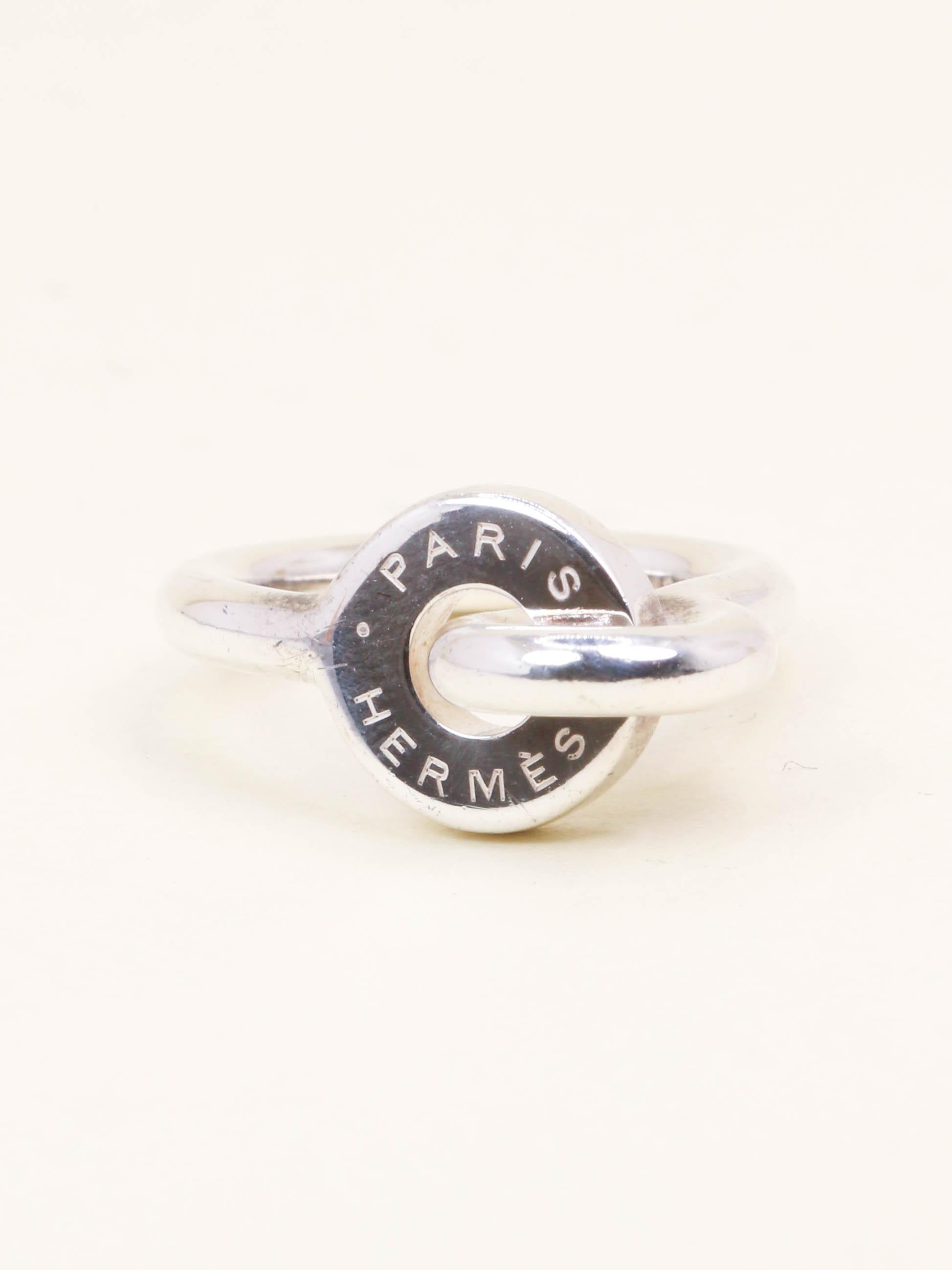 HERMES Bague Voltige argent