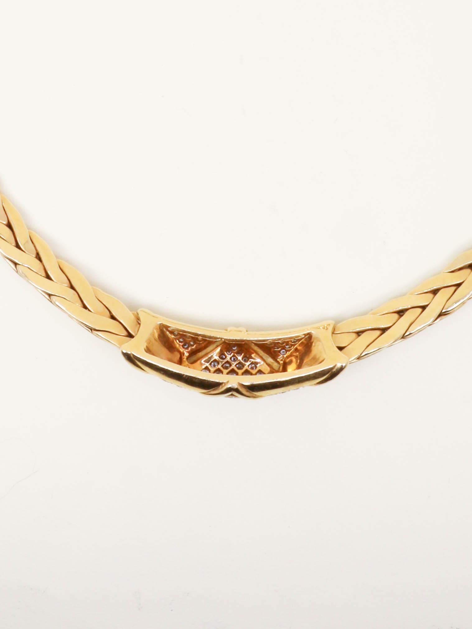 GAY FRERES Collier vintage or torsadé diamants