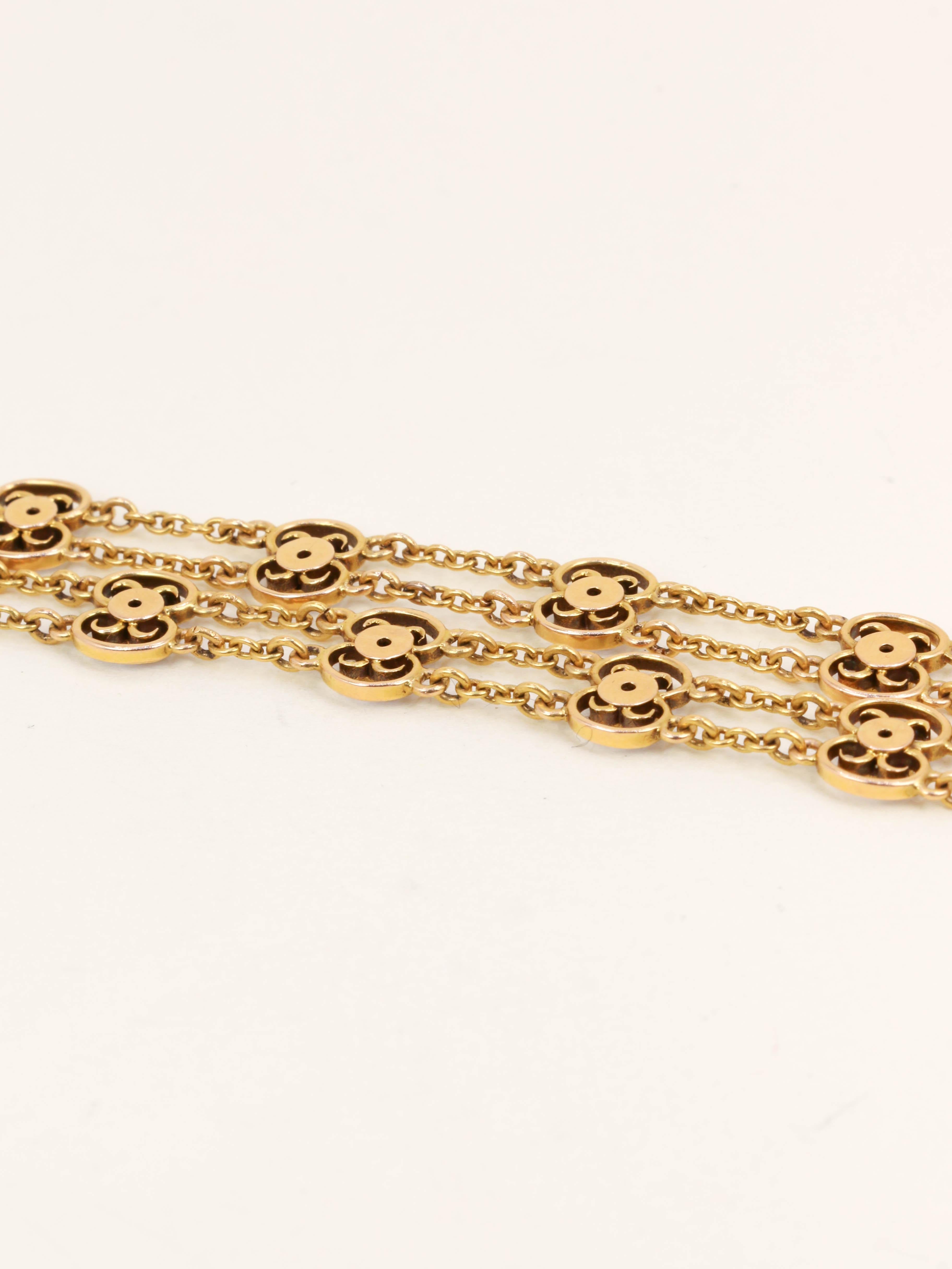 GEORGES BISSINGER Collier camée or jaune diamants