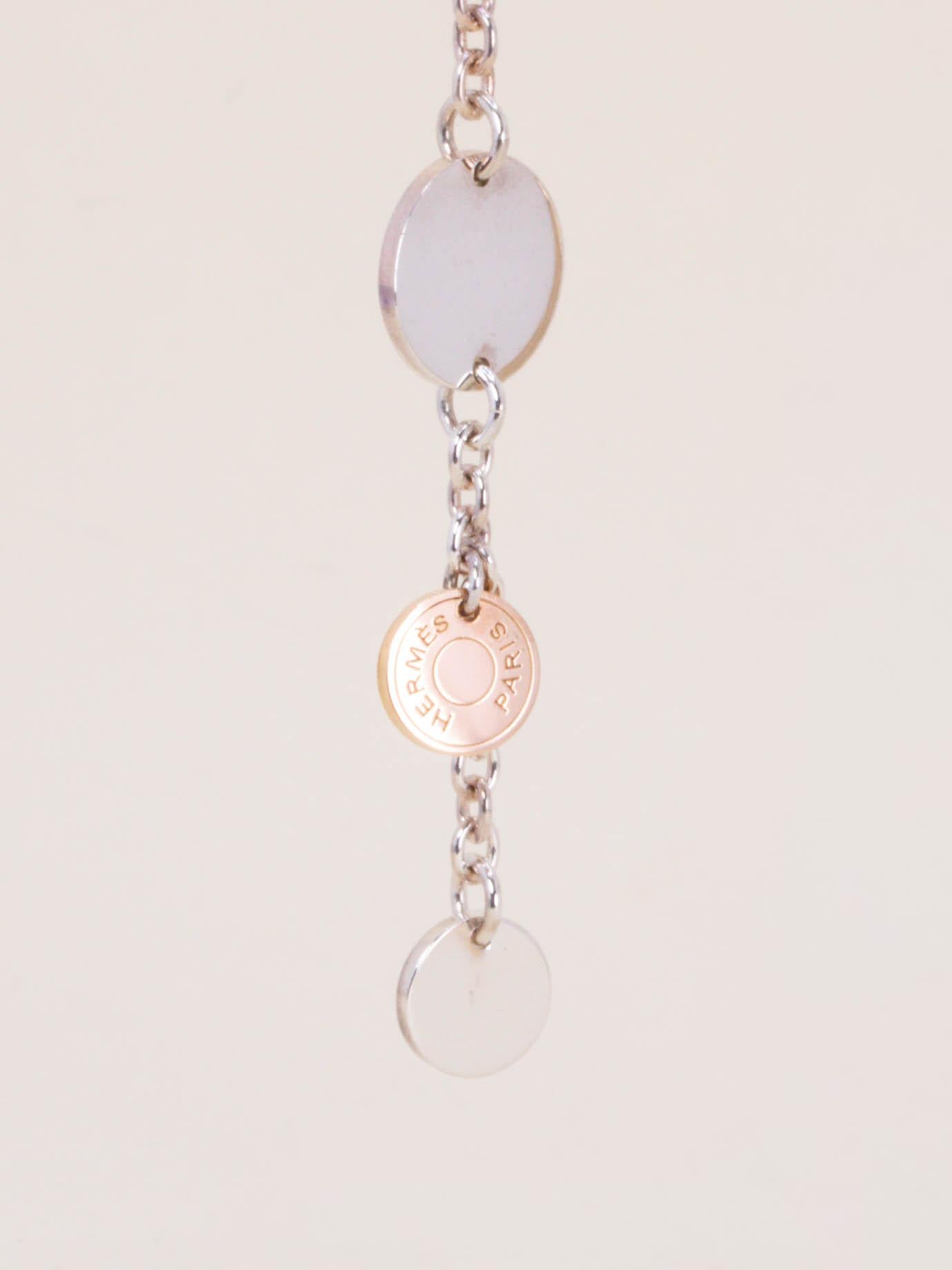 HERMES Boucles d'oreilles Confettis argent or rose
