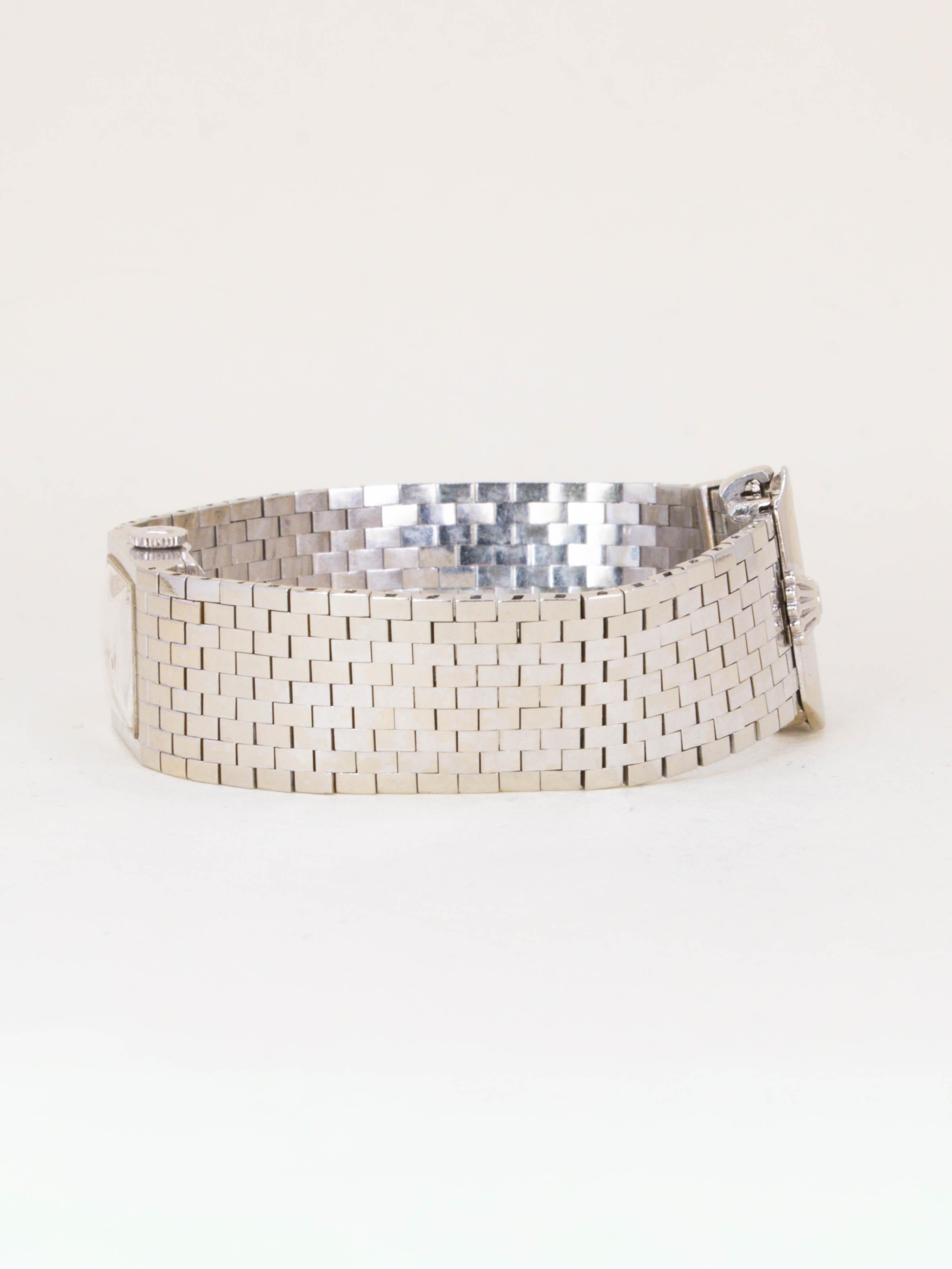 Montre ROLEX vintage Precision 8209 Bracelet ceinture or blanc