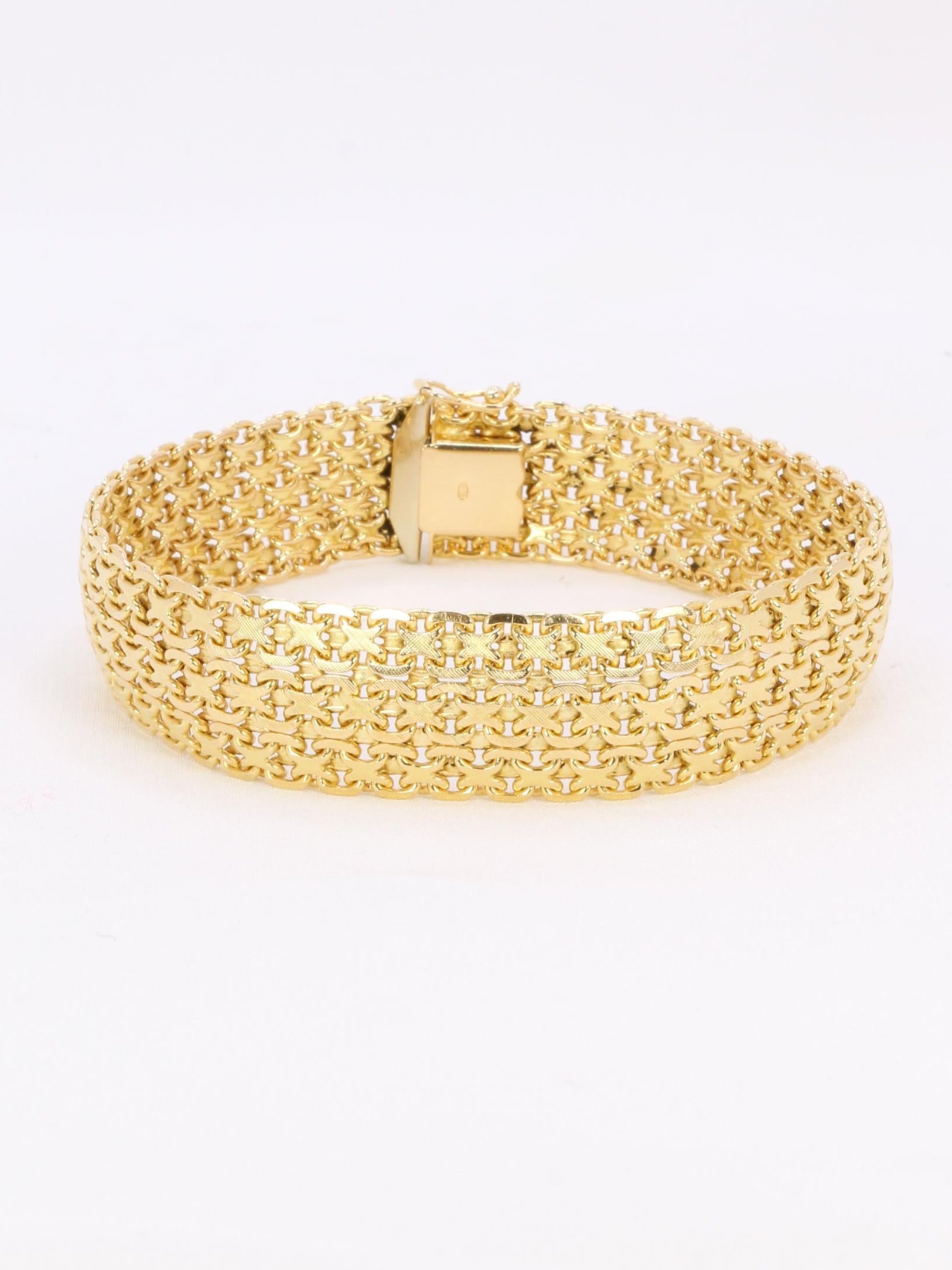 Bracelet vintage maille milanaise or jaune