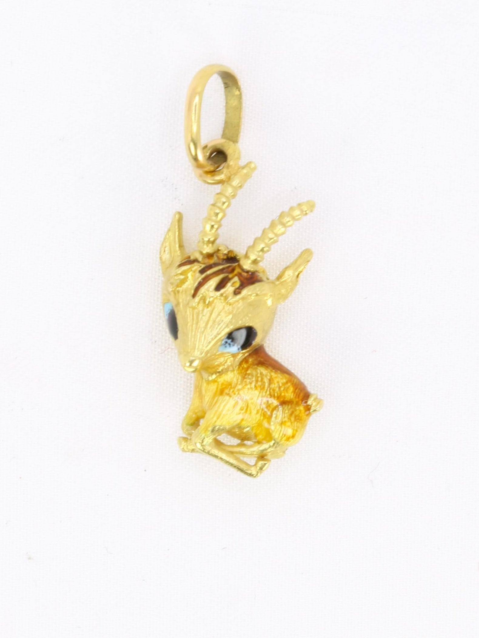 Pendentif charms vintage Daim or jaune émail