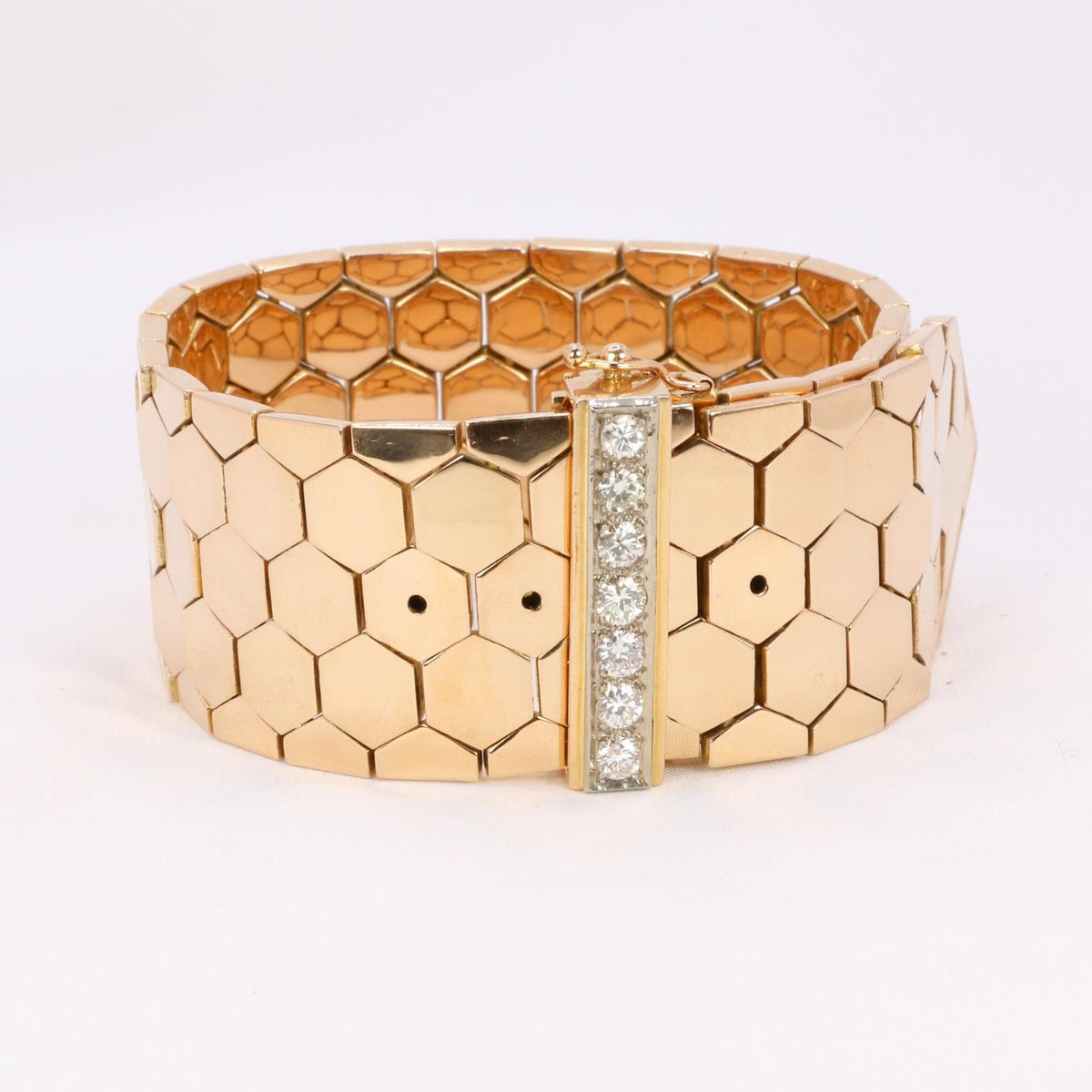 Bracelet Vintage Tortillon 4 Rangs Avec Cristaux - Modèle 4376, Occasion Très Bon État