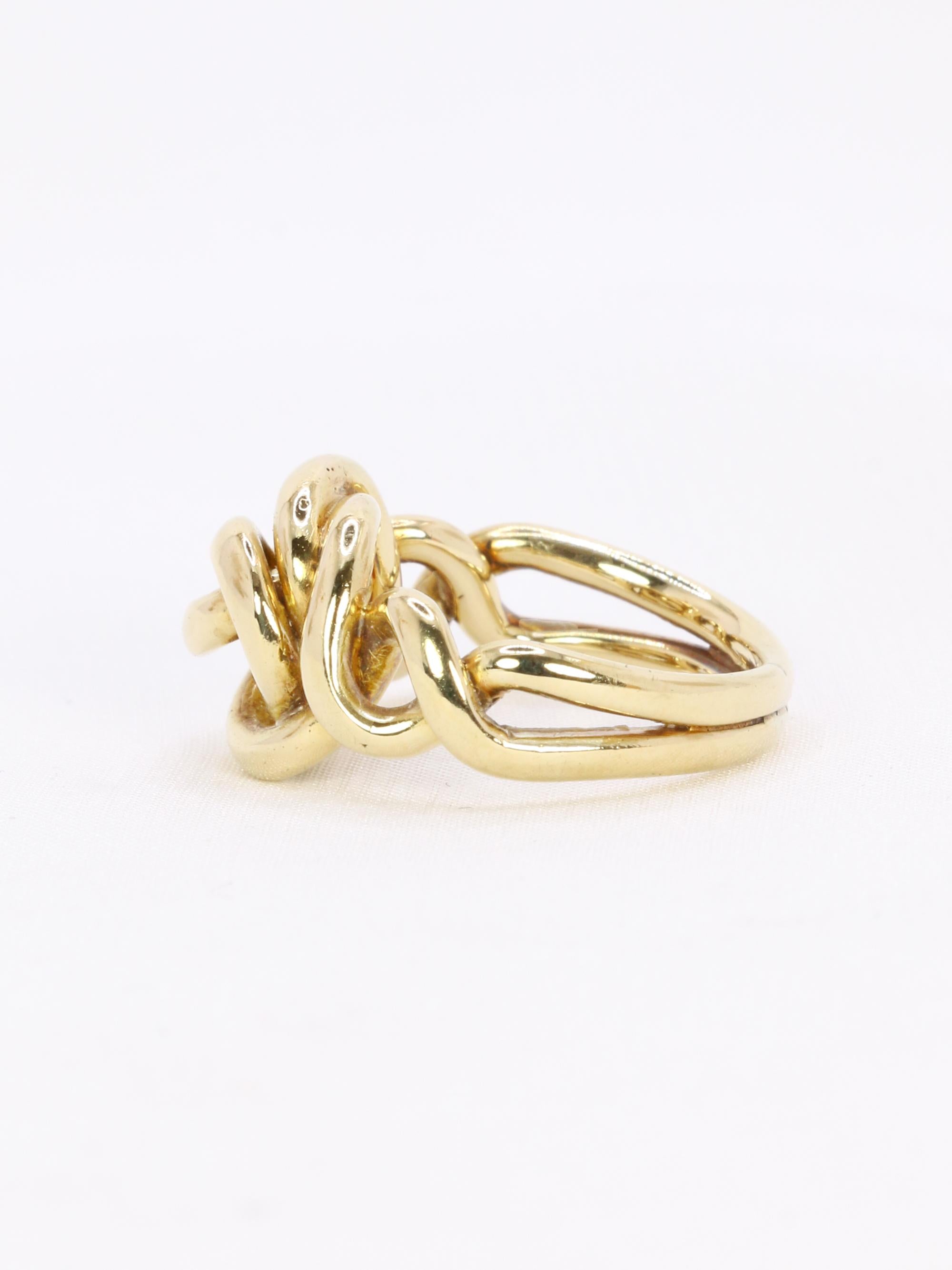 Bague noeud vintage or jaune