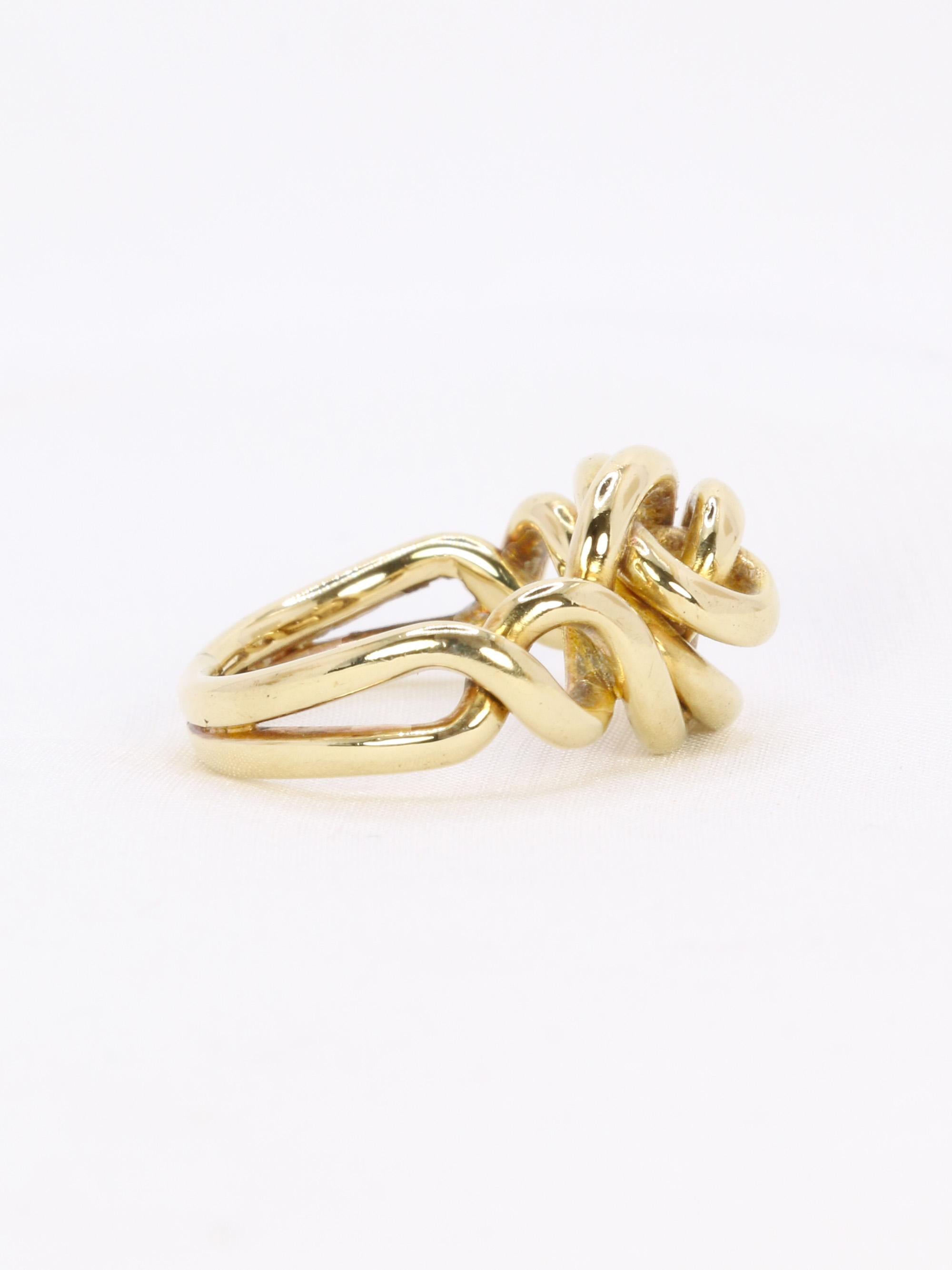 Bague noeud vintage or jaune
