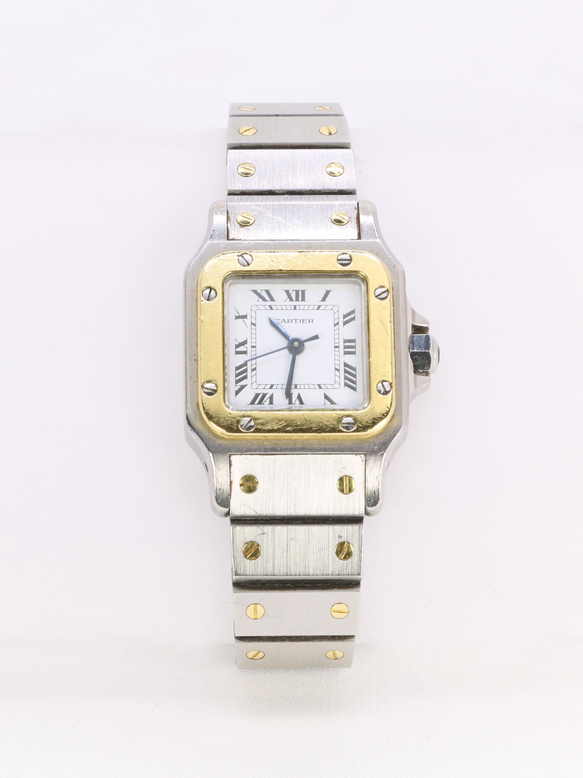 CARTIER Montre Santos vintage or acier