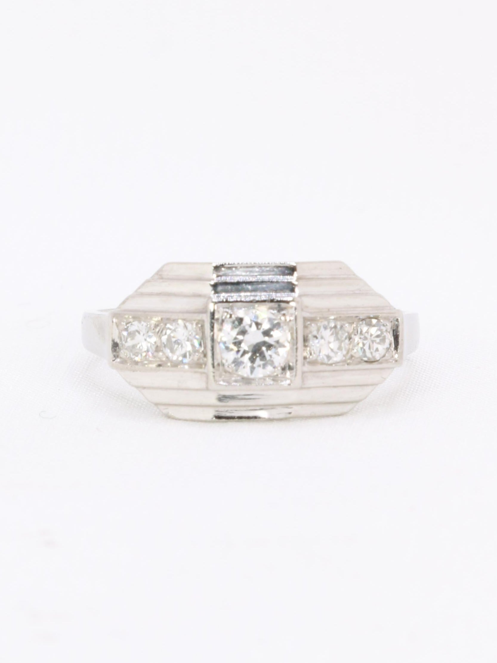 Bague Art déco platine diamants