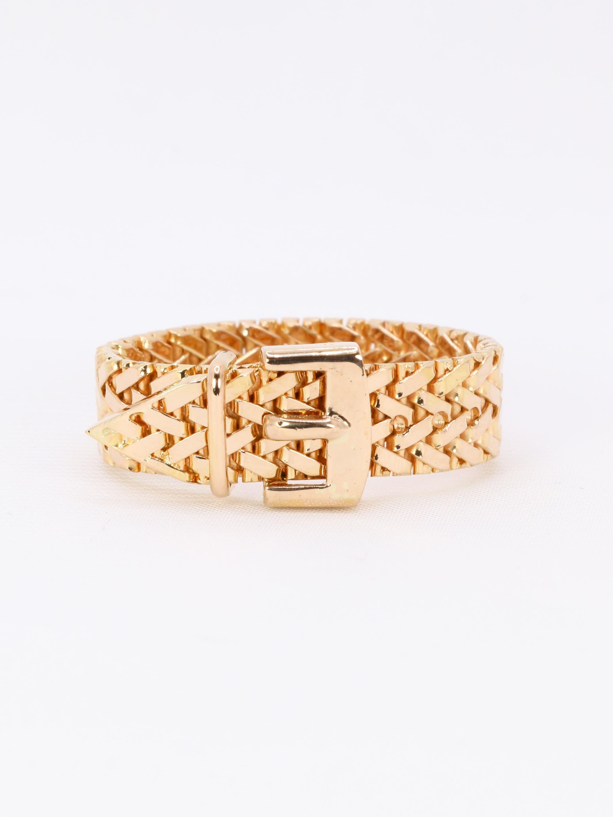 Bague vintage ceinture or jaune