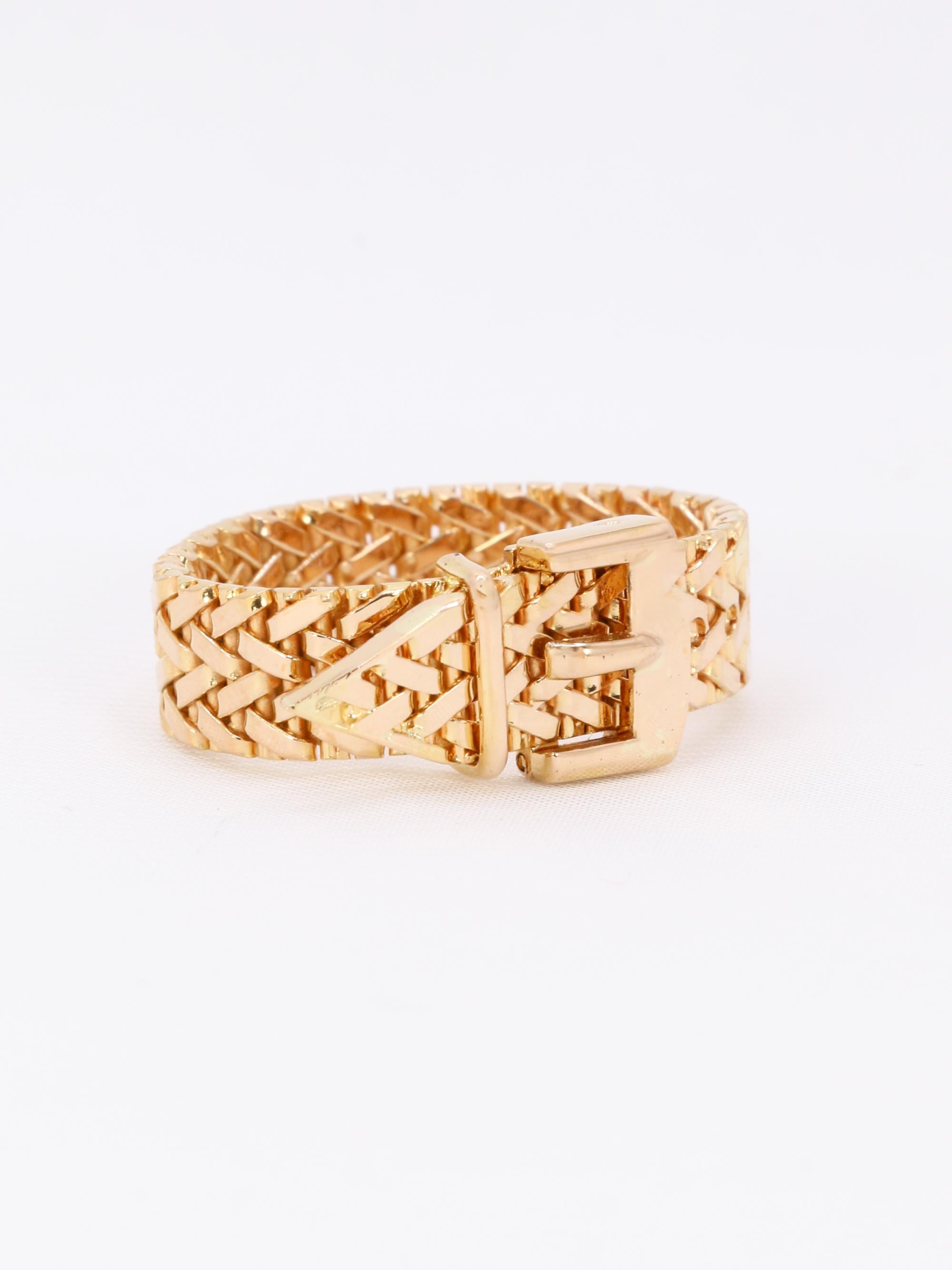 Bague vintage ceinture or jaune