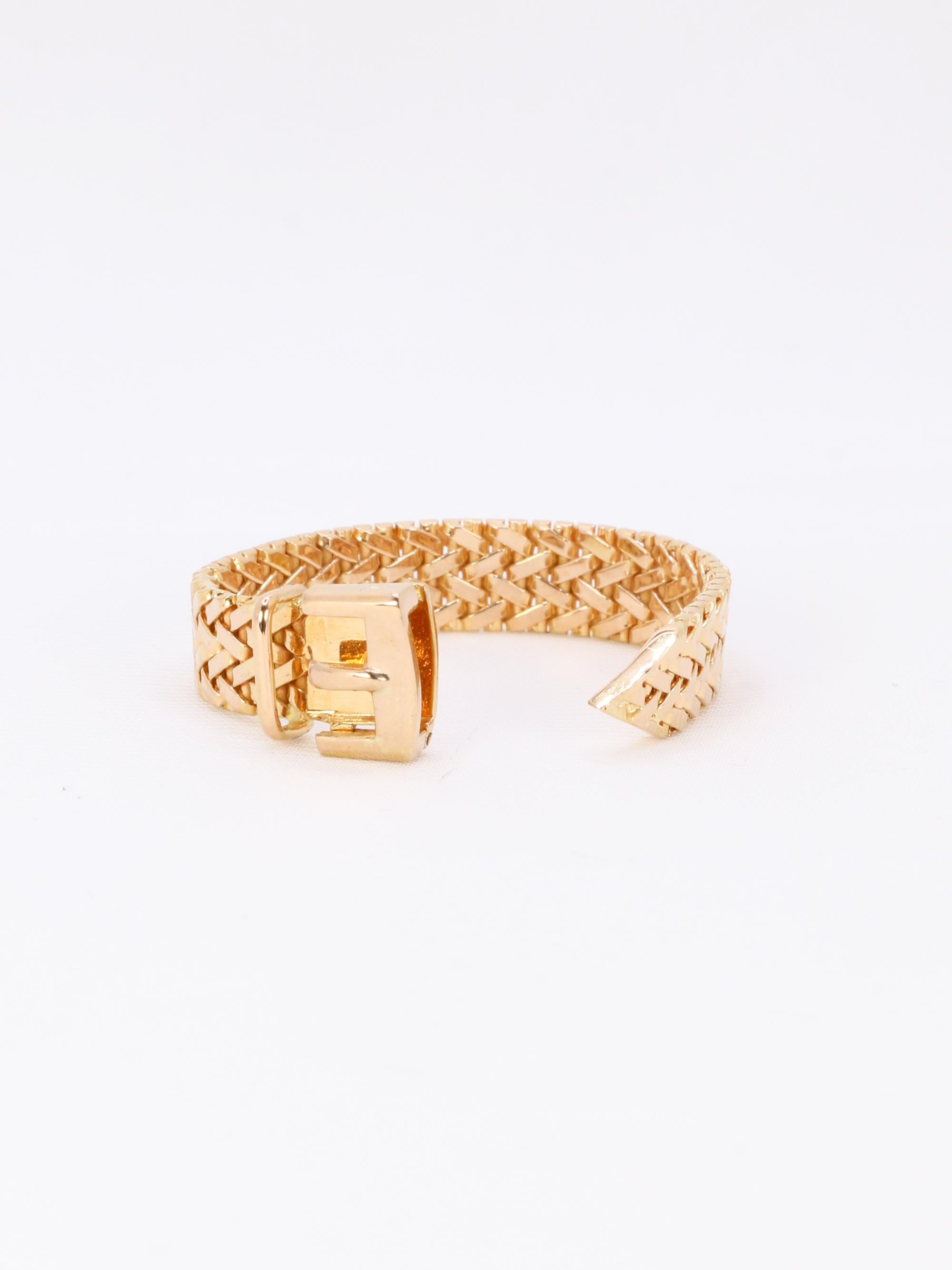 Bague vintage ceinture or jaune
