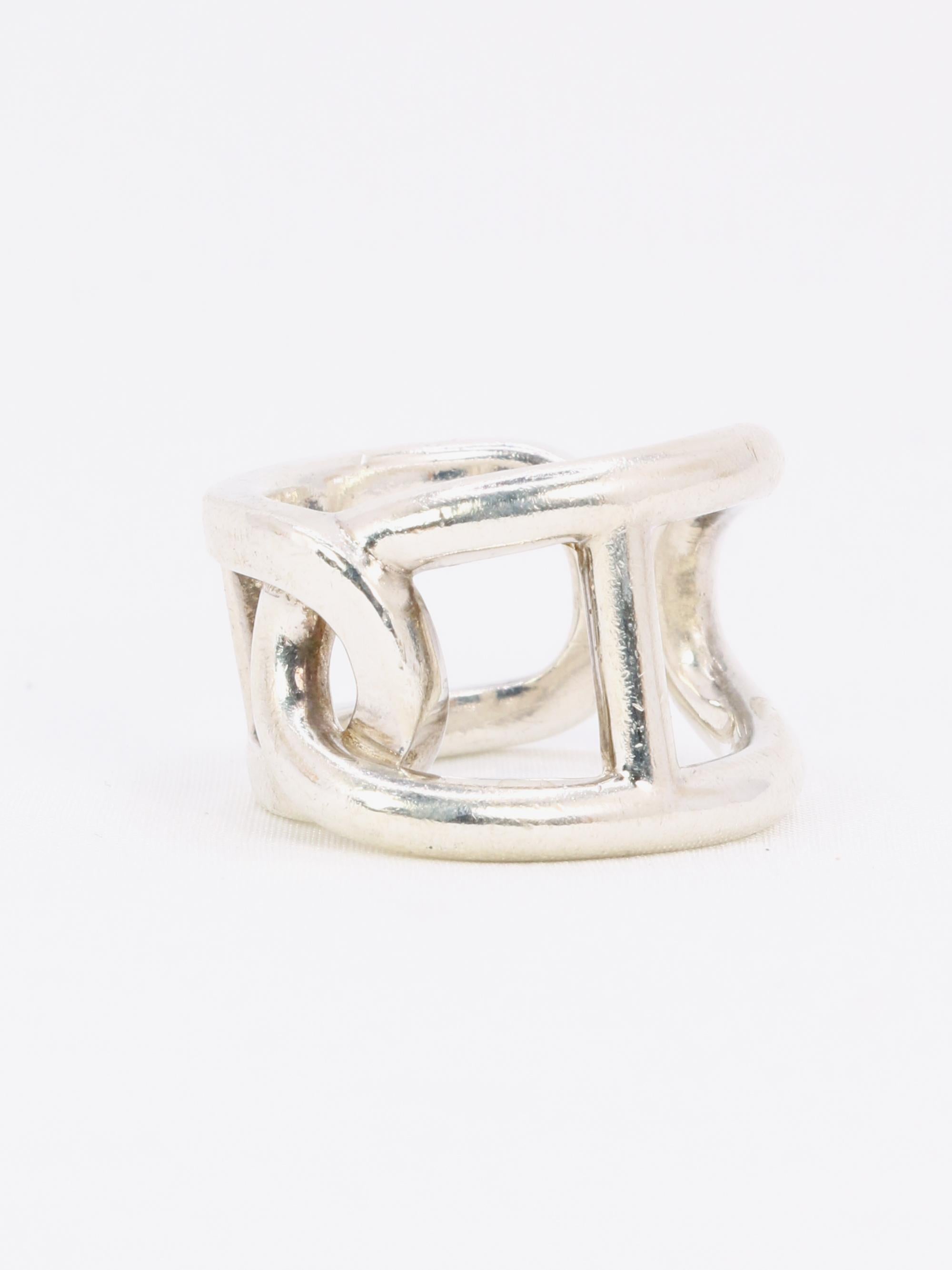 HERMES Bague vintage Cythère en argent
