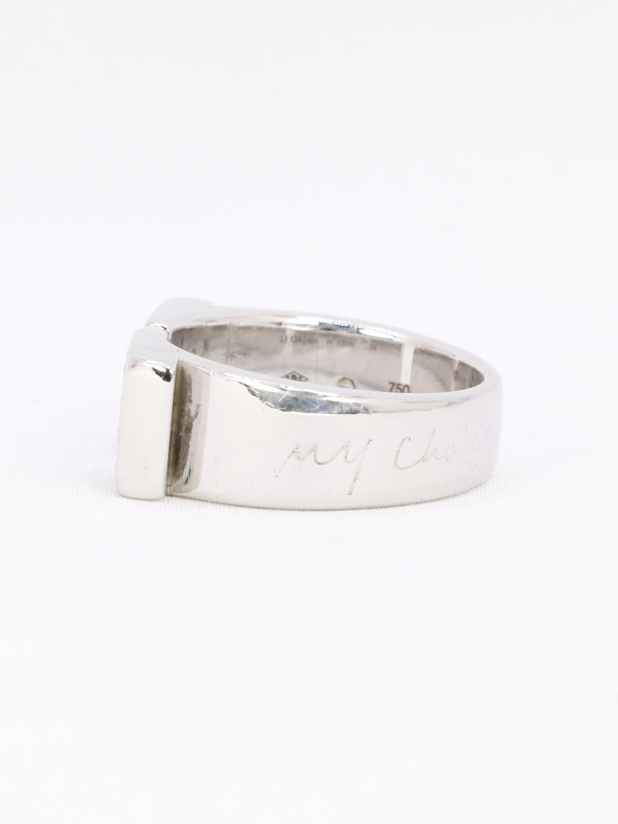 OMEGA Bague chevalière My Choice or blanc diamants
