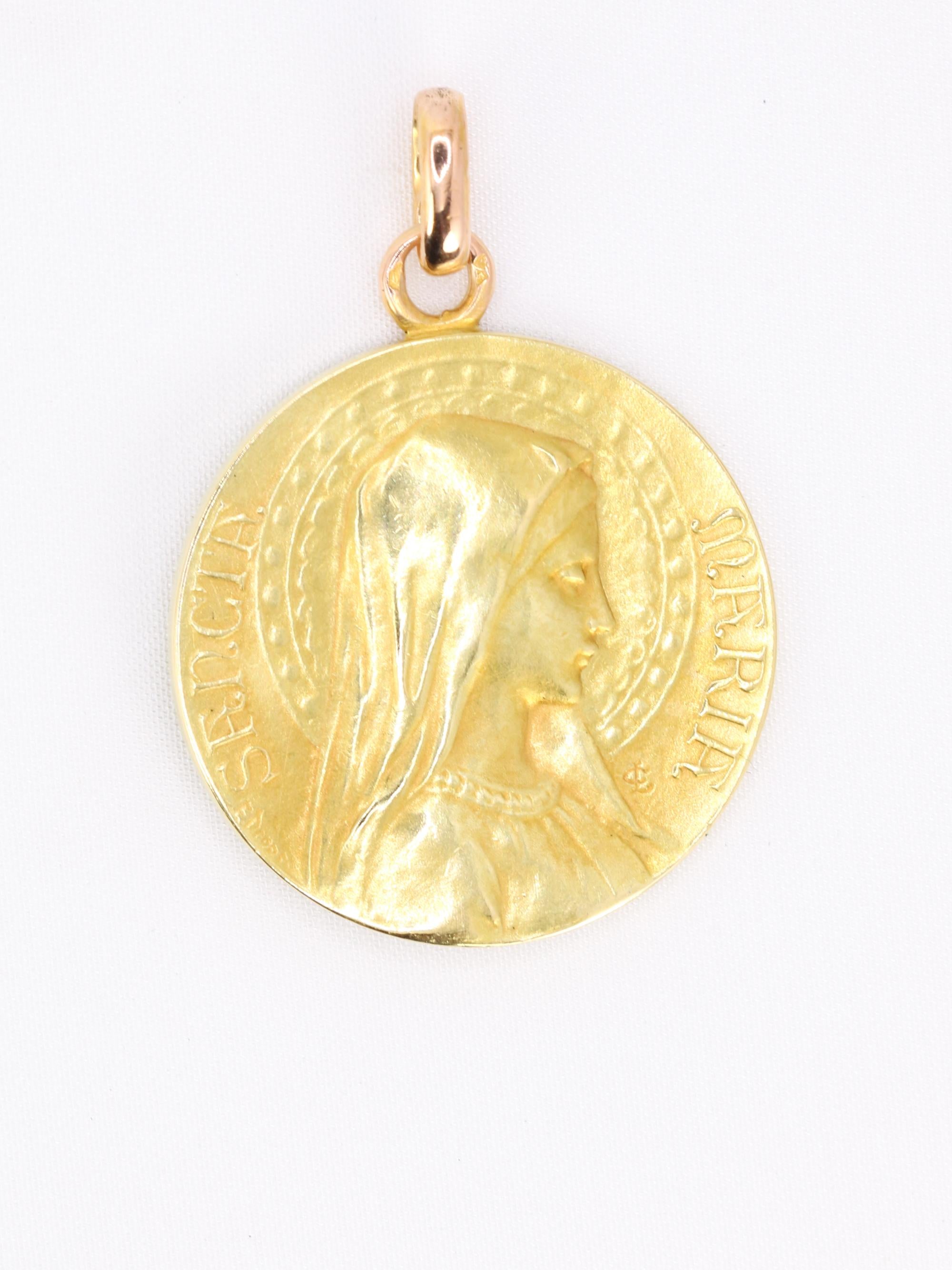 DROPSY Médaille Art Nouveau Sancta Maria or jaune