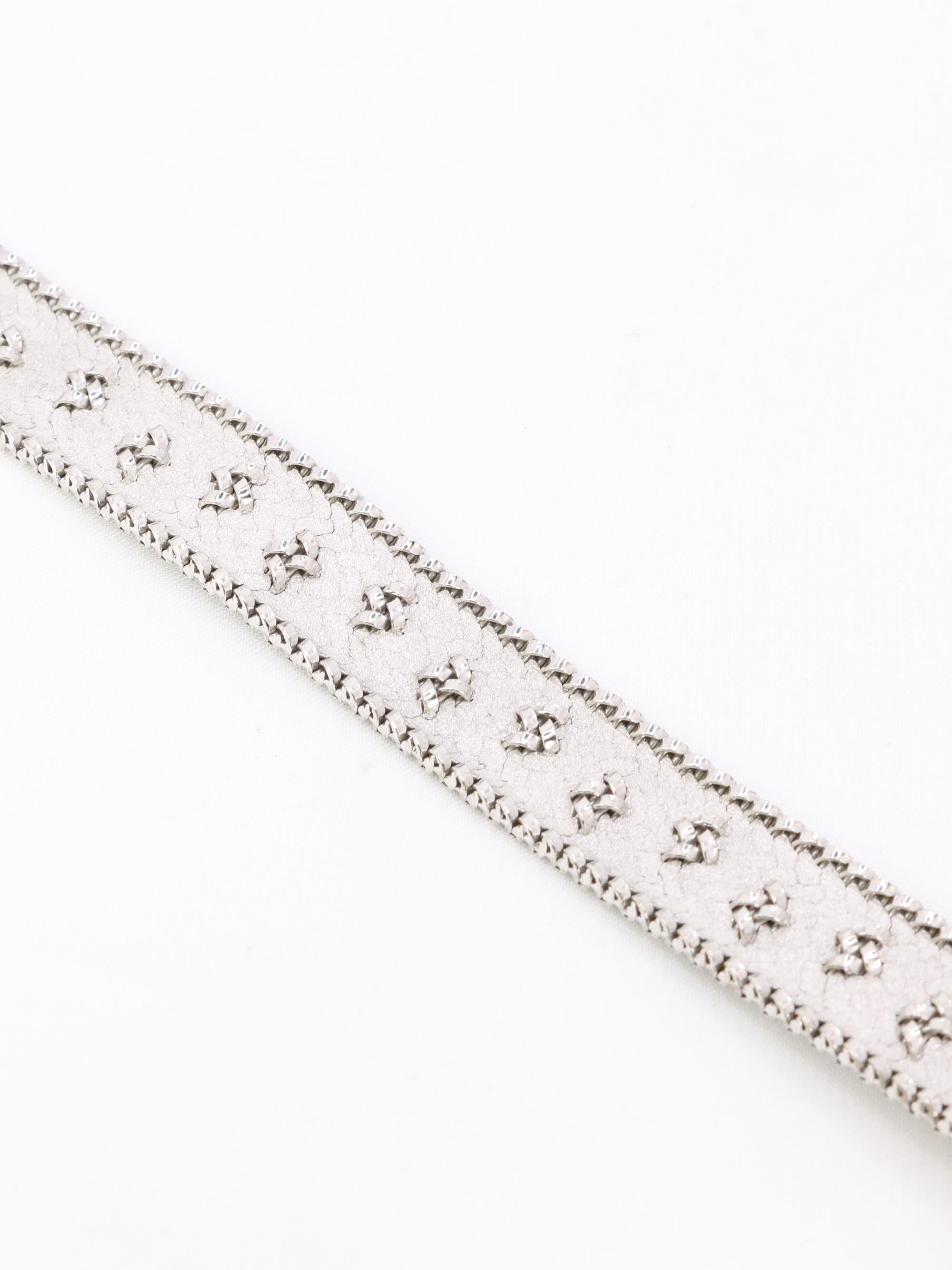 Bracelet maille polonaise or blanc