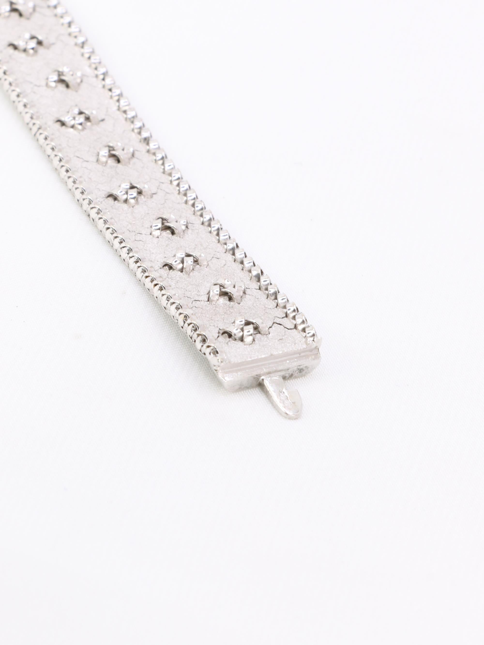 Bracelet maille polonaise or blanc