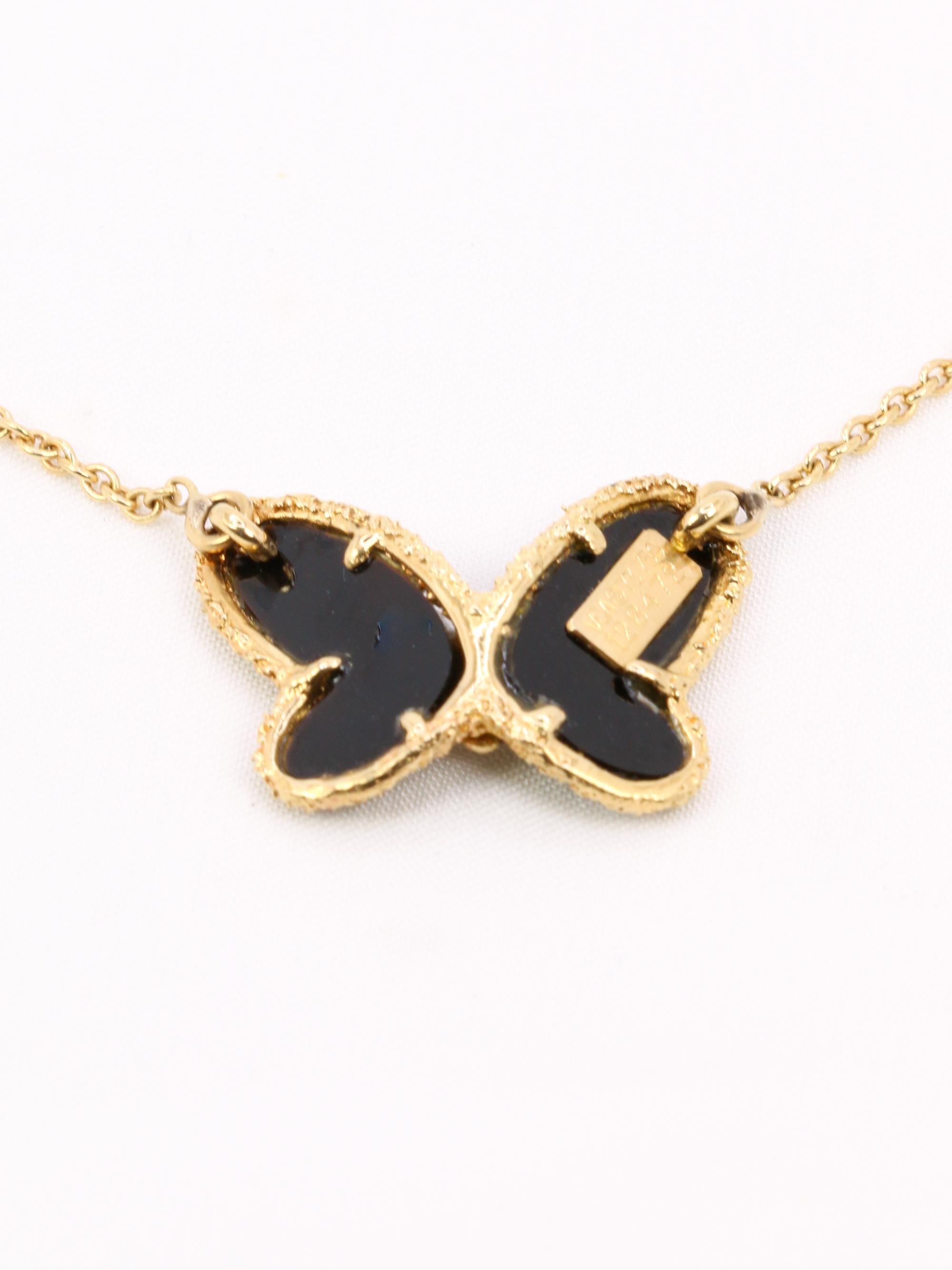 VAN CLEEF & ARPELS Collier Alhambra Papillon Onyx circa 1973