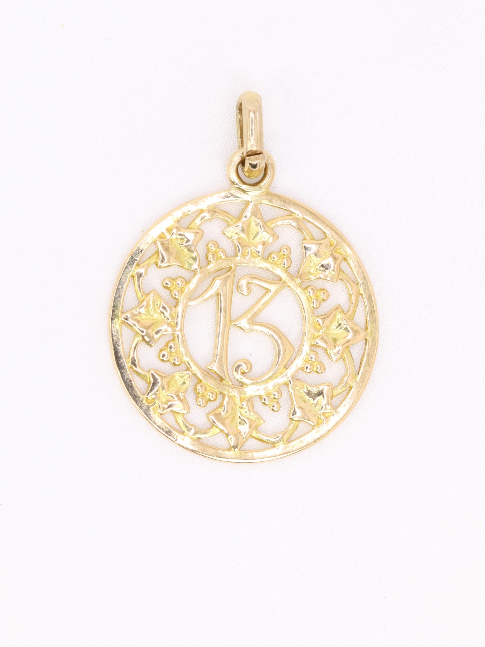 Pendentif 13 or jaune